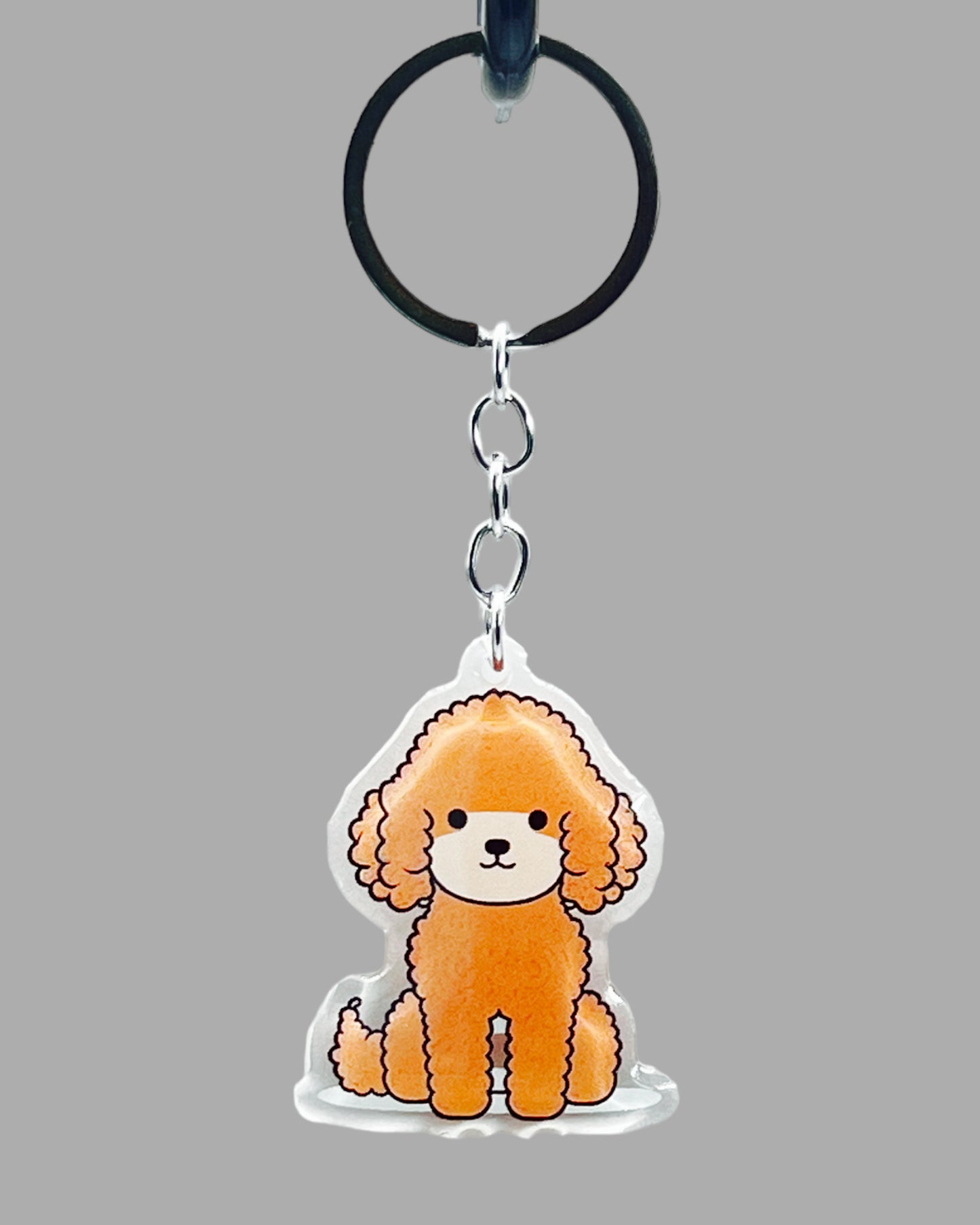 Standard Poodle Dog Acrylic Keychain, Cute kawaii memorial ornament, pet portrait charm gift, backpack fob, dad car décor, dog mom gift