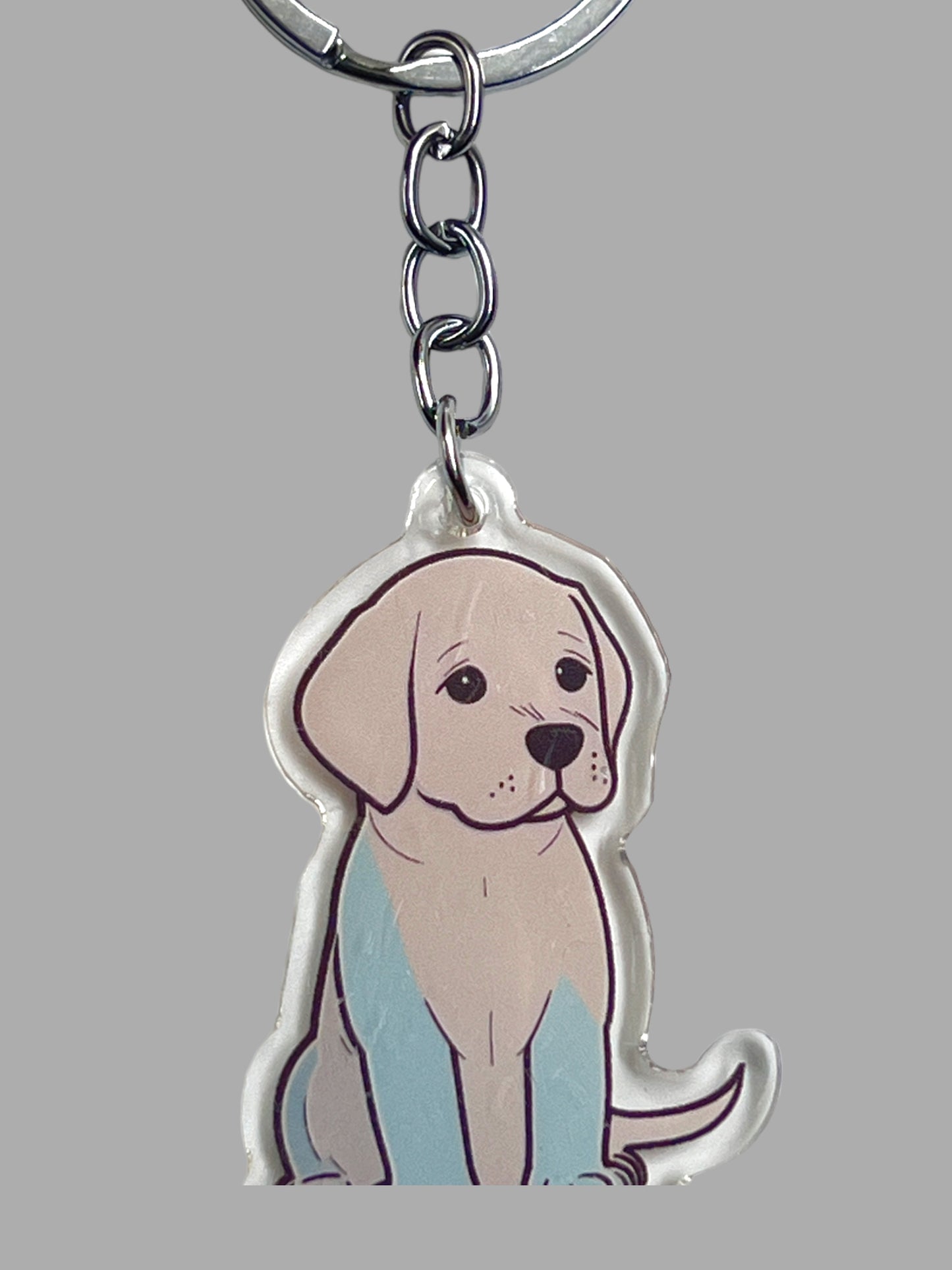 Yellow Labrador Dog Acrylic Keychain, Cute kawaii memorial ornament, pet portrait charm gift, backpack photo fob, dad car décor, dog mom gift