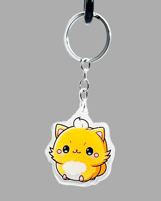 Alcapa Acrylic keychain, farm animal Cute kawaii memorial ornament, pet portrait charm gift  backpack fob, dad car décor, first day of school gift