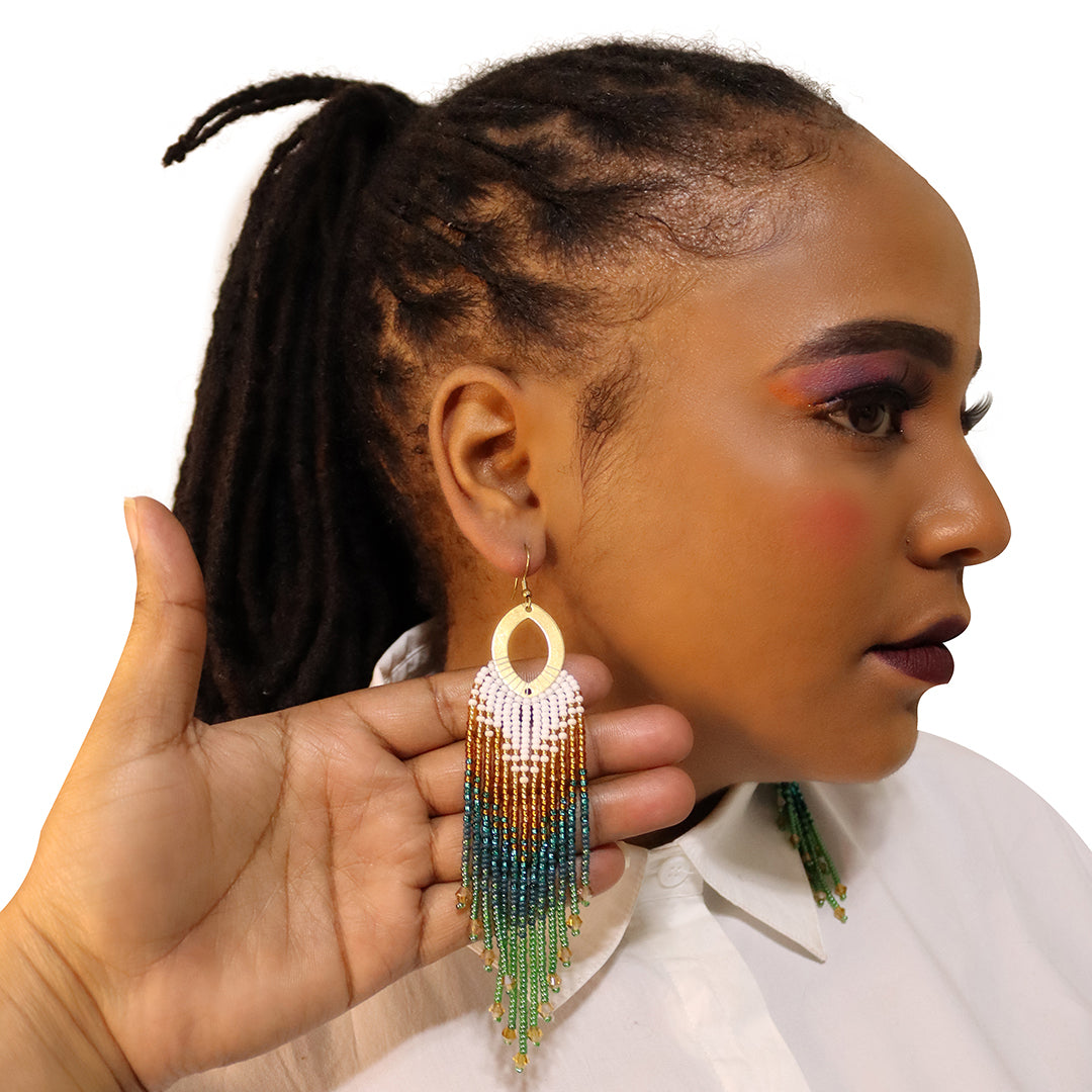 Handcrafted Beaded Fringe Earrings: Drop Dangle Style, Ideal for Summer, Weddings, and Special Gifts for Bridesmaids, Best Friends, and mothers