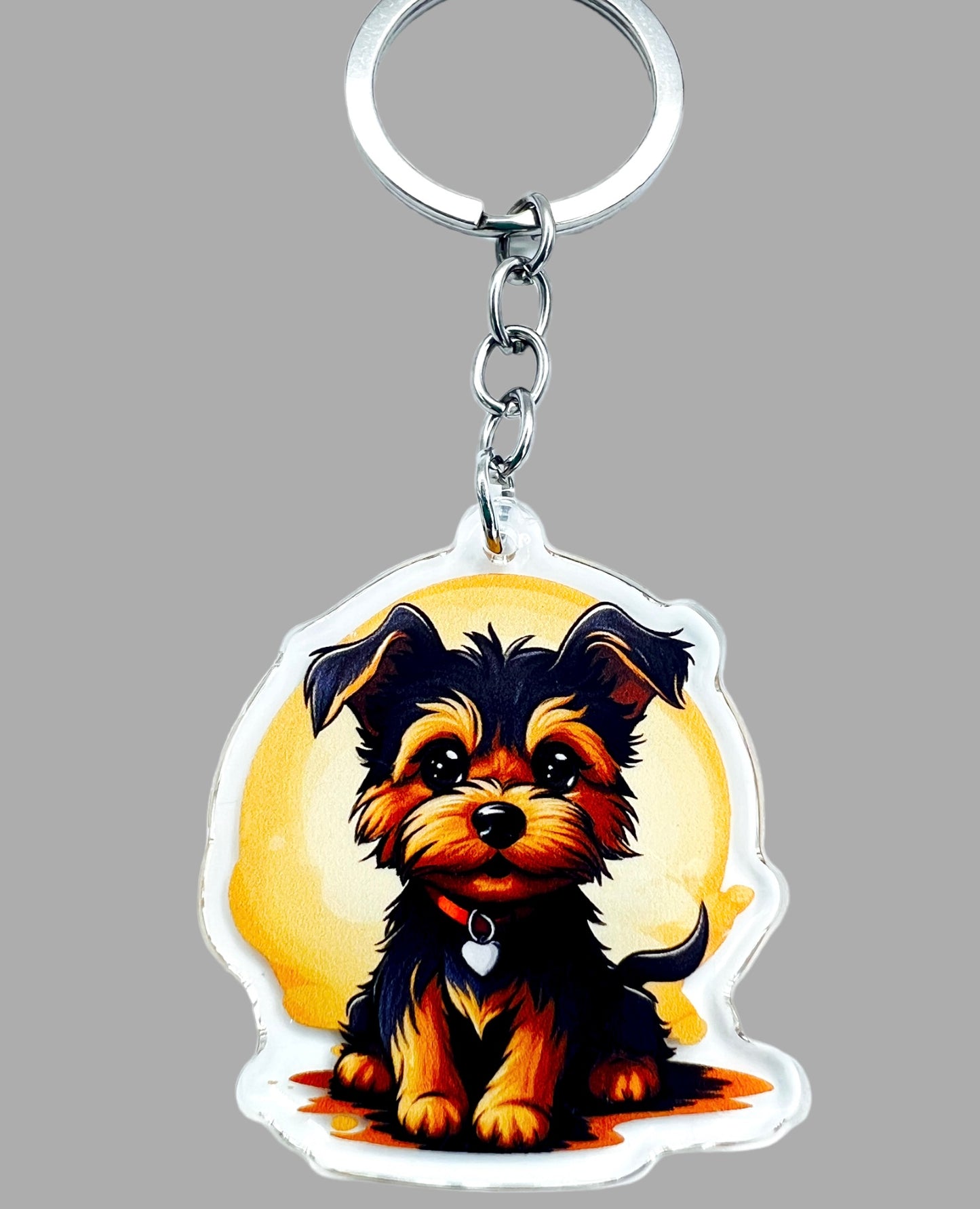 Dog  Acrylic Keychain Cute kawaii memorial ornament, pet portrait charm gift  backpack photo fob, dad car décor, dog mom gift