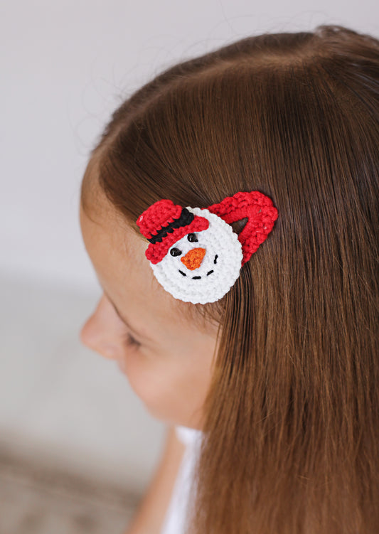 Christmas Trendy Girls' Gifts : Crochet Hair Clips . Accessories for Teens, Granddaughters, Newborn Girl Outfits, with Embroidery Designs