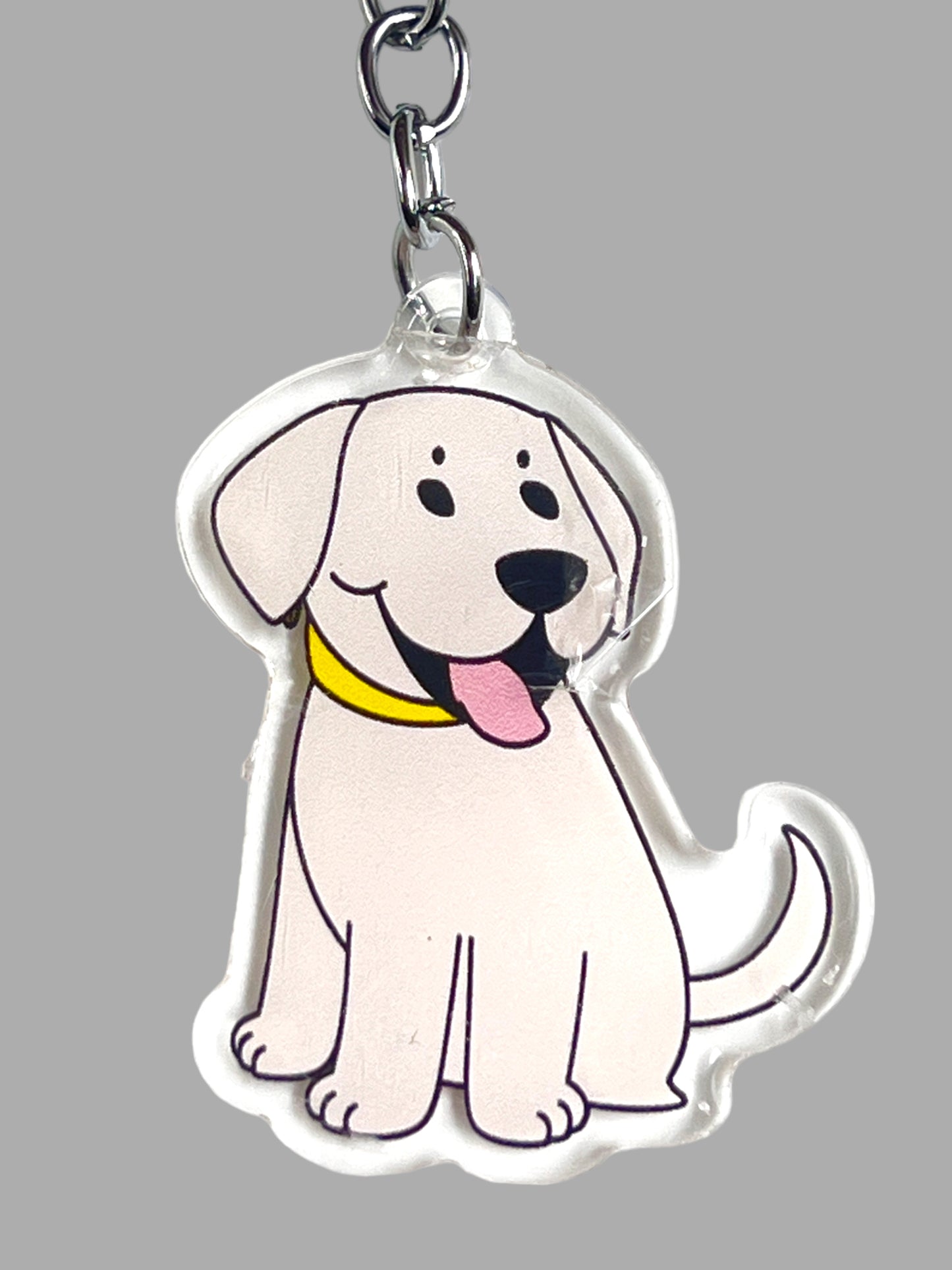 Golden Labrador Dog Acrylic keychain, Cute kawaii memorial ornament, pet portrait charm gift, backpack photo fob, dad car décor, dog mom gift