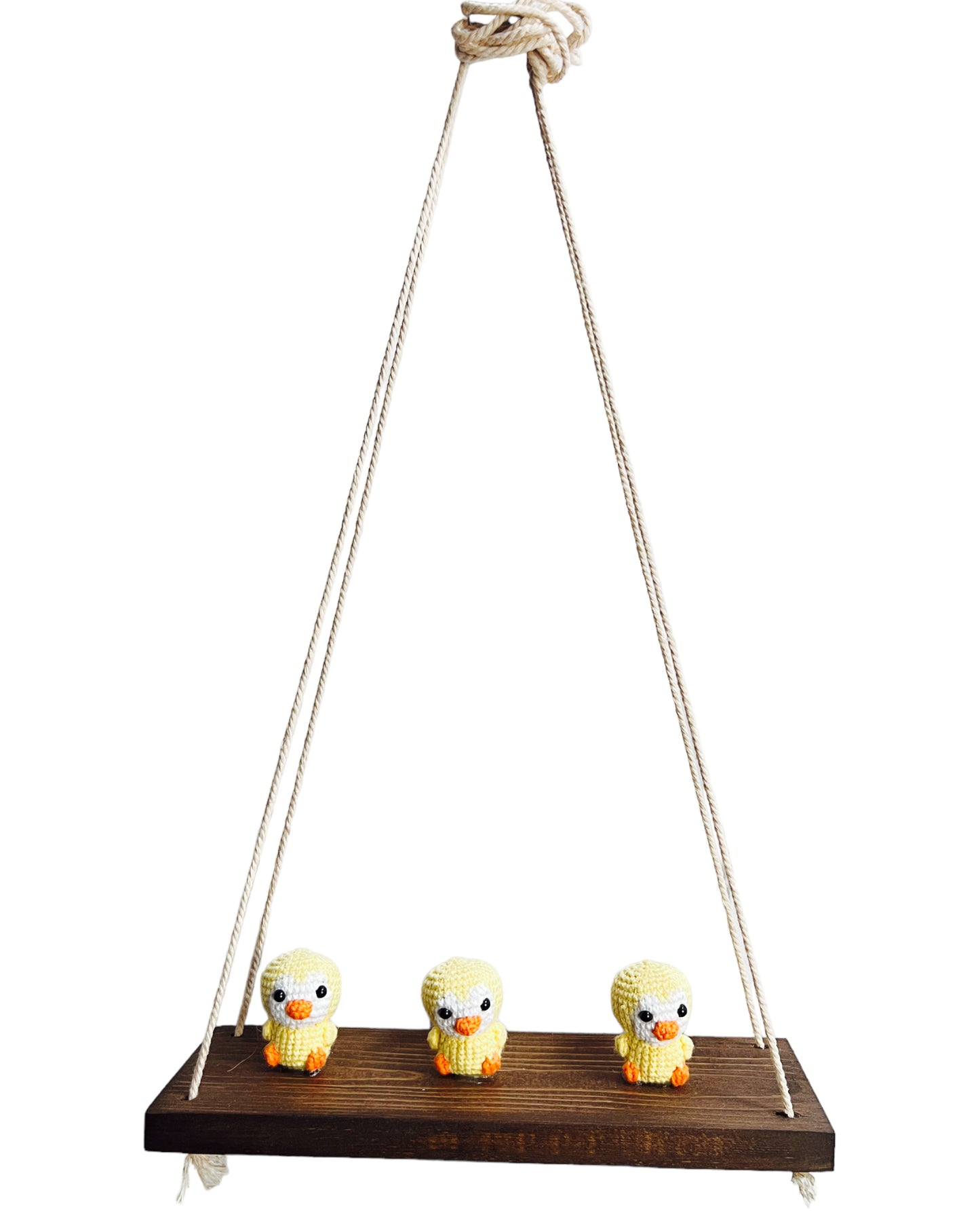 Ducks on a swing  Hanging Wall Shelf