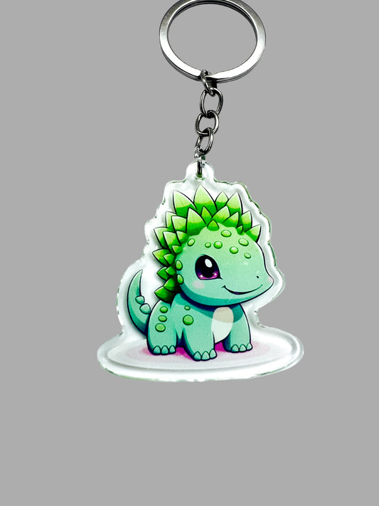 Stegosaurus Dinosaur Kawaii wildlife  Acrylic Keychain,