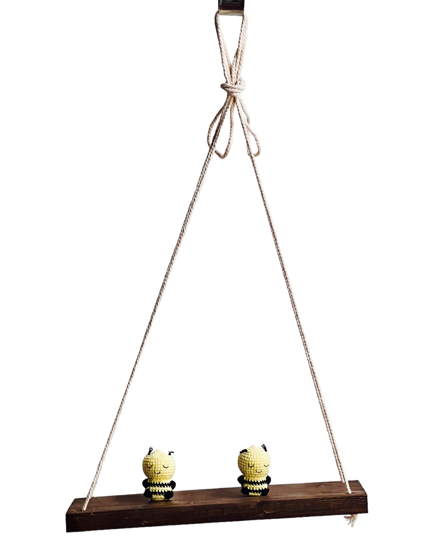 Bees on a swing  Hanging Wall Shelf