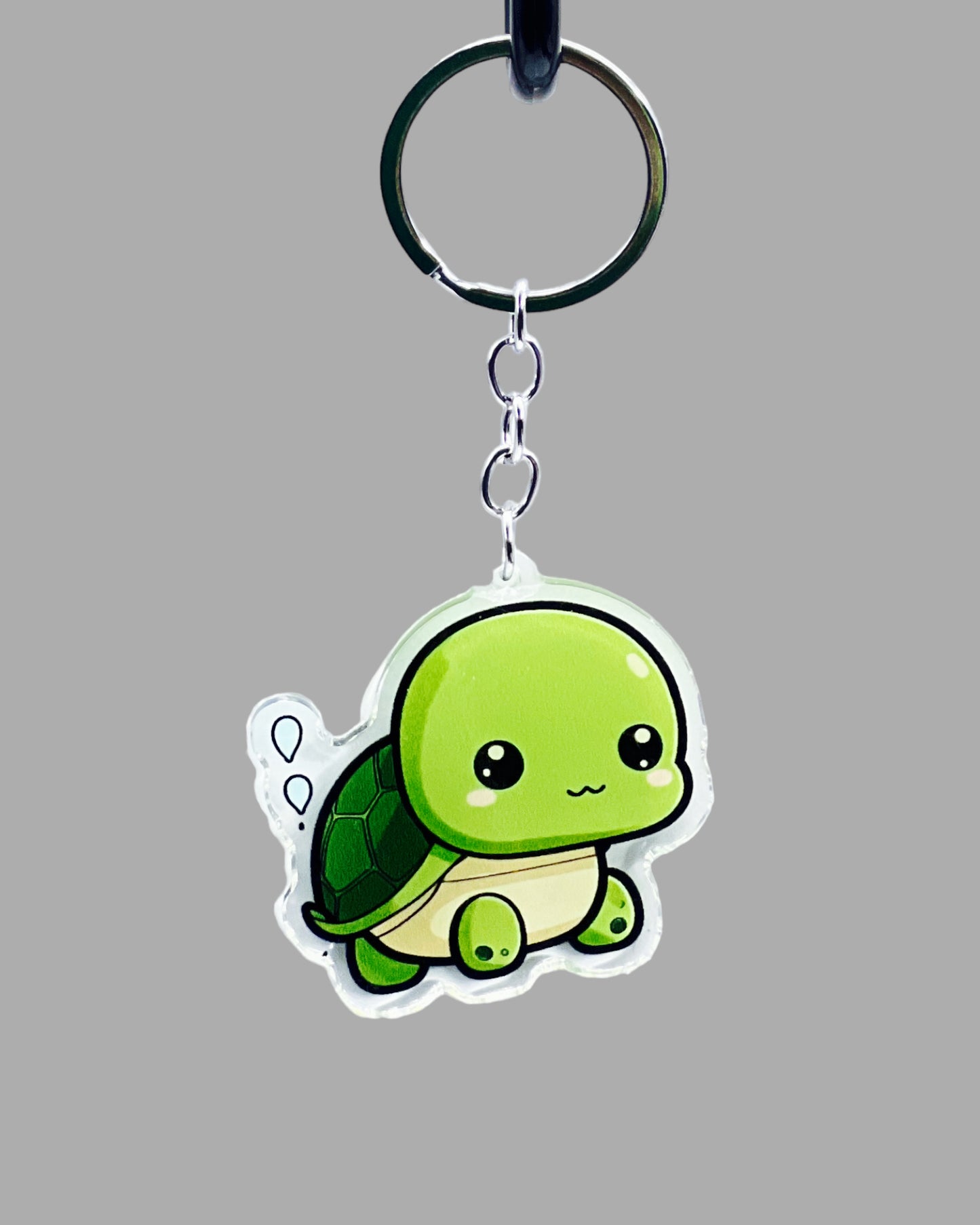 Turtle Acrylic keychain, Wildlife Cute kawaii memorial ornament, pet portrait charm, backpack fob, dad car décor, stocking stuffer