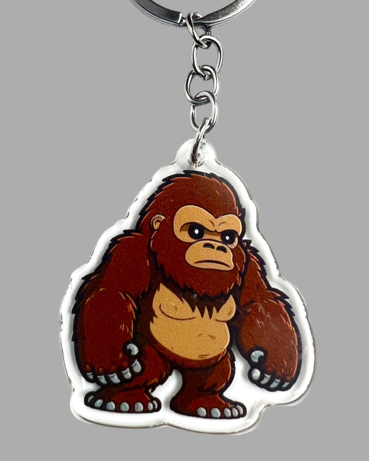 Sasquatch Acrylic Keychain, Wildlife Cute kawaii memorial ornament, pet portrait charm, backpack fob, dad car décor, stocking stuffer, birthday gift