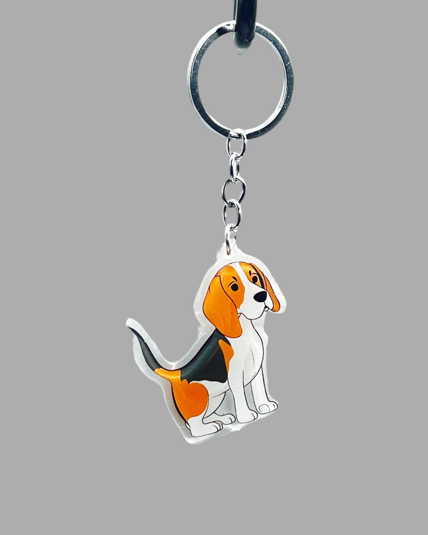 Beagle Dog Acrylic keychain Cute kawaii animal memorial ornament, pet portrait charm gift  backpack photo fob or dad car décor