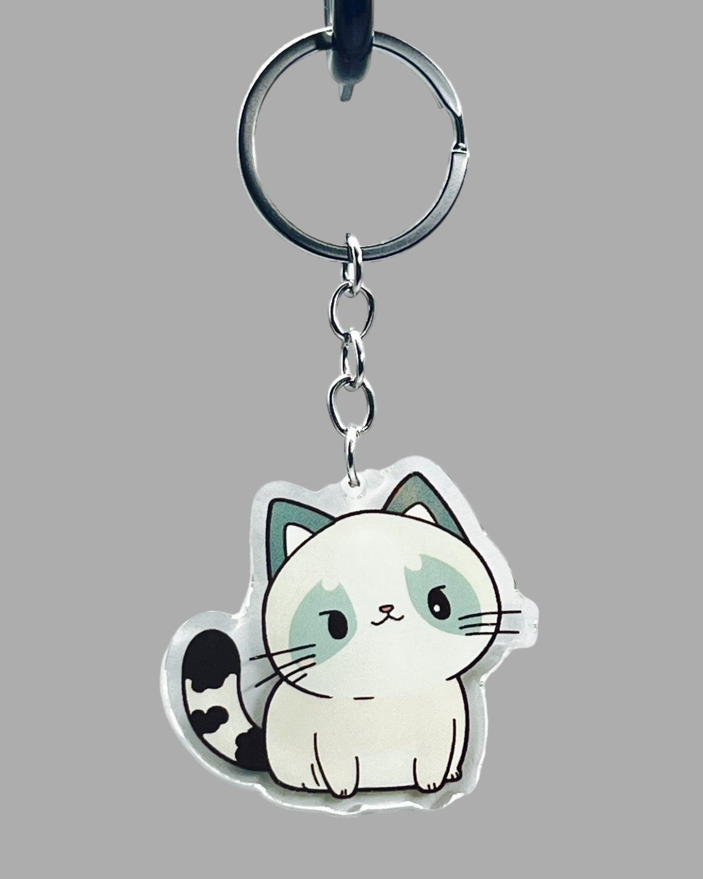 Ragdoll Cat Acrylic keychain, Cute kawaii memorial ornament, pet portrait charm, backpack fob, dad car décor, stocking stuffer, birthday gift