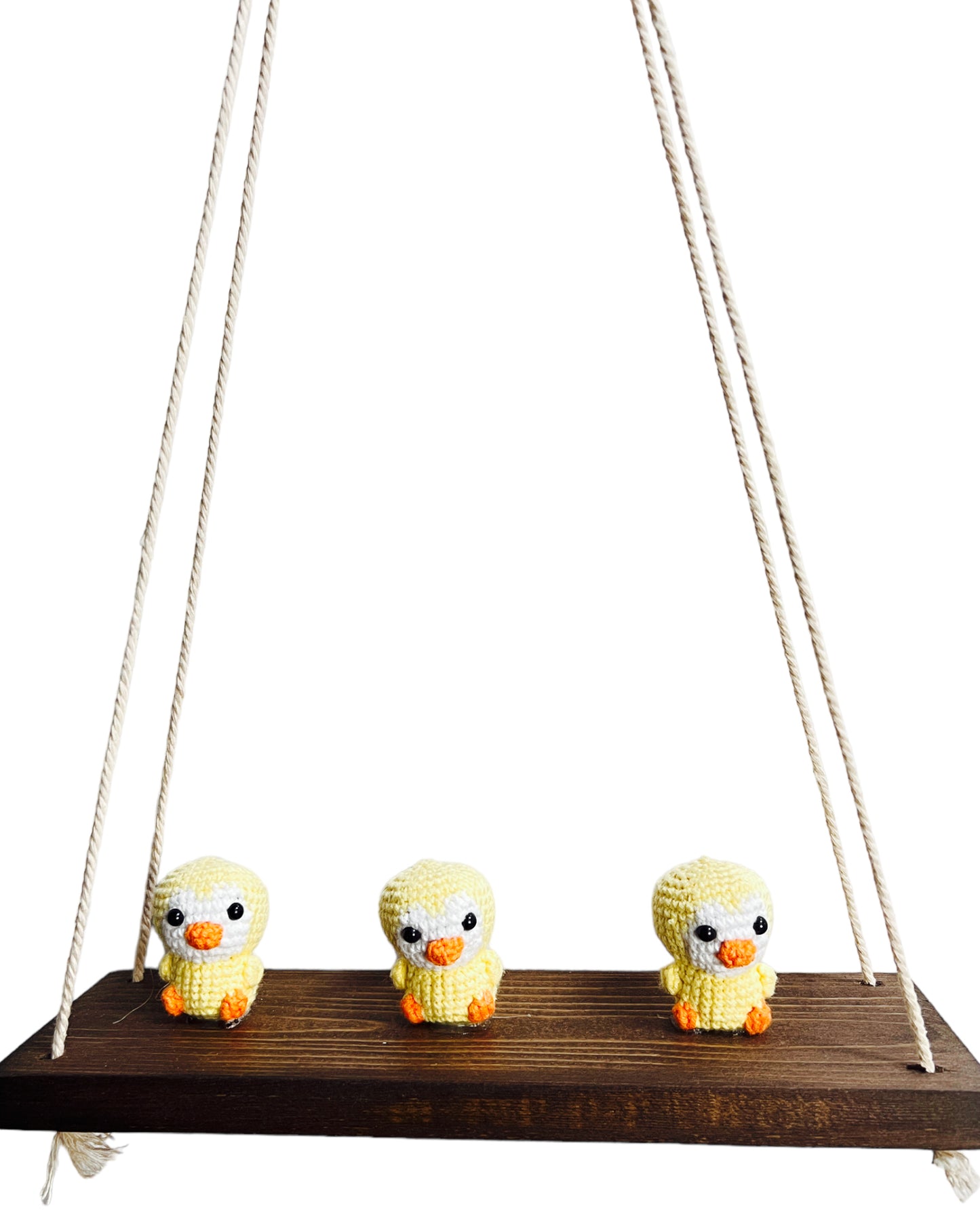 Ducks on a swing  Hanging Wall Shelf