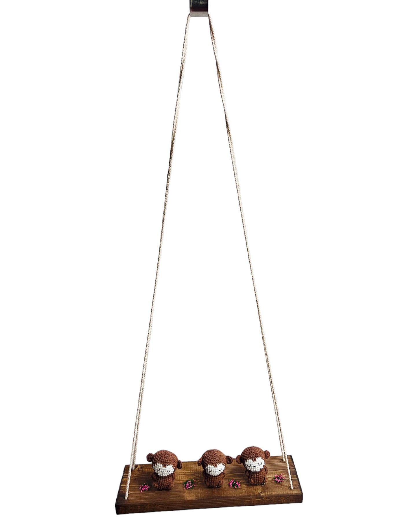 Monkeys on a swing  Hanging Wall Shelf