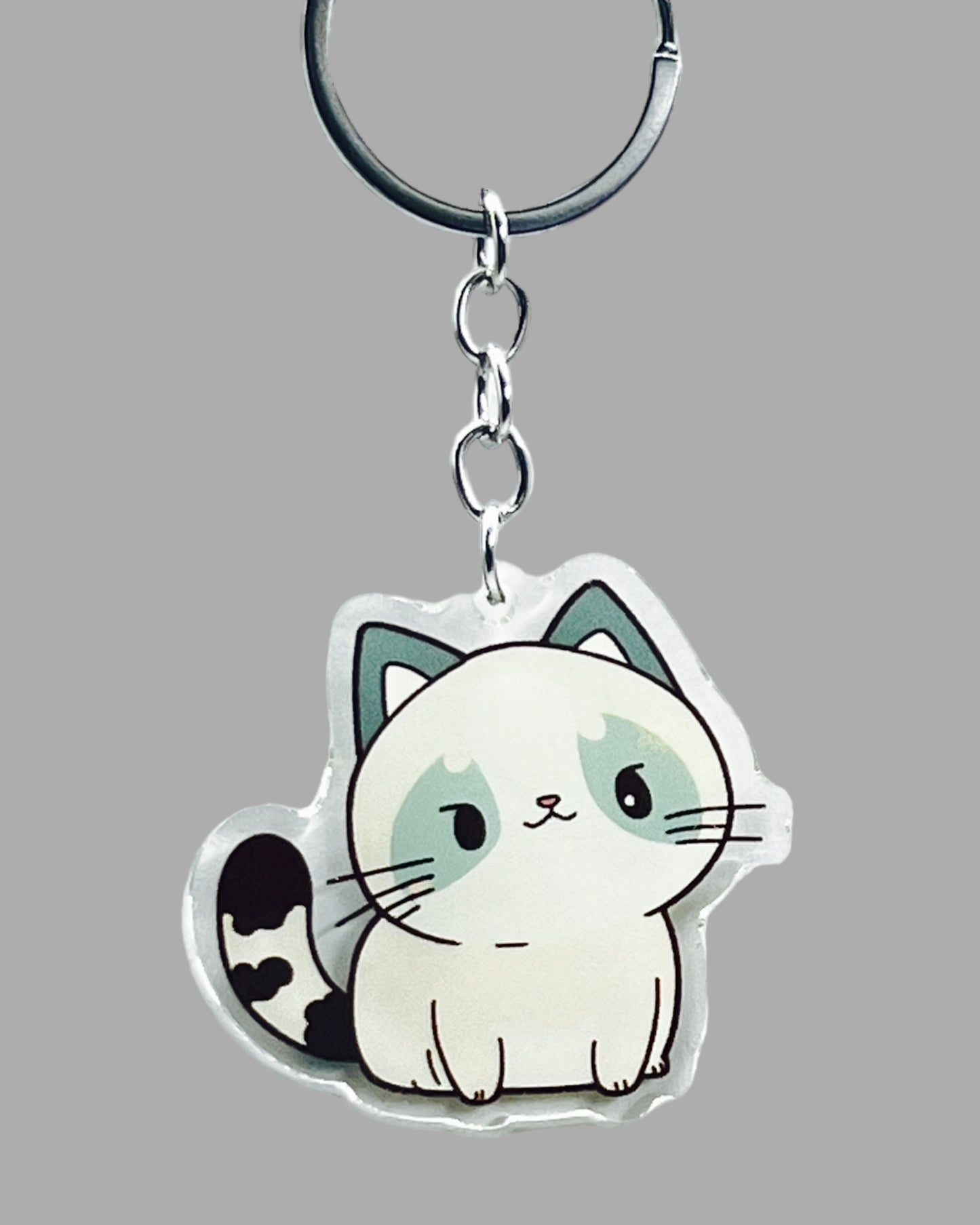 Ragdoll Cat Acrylic keychain, Cute kawaii memorial ornament, pet portrait charm, backpack fob, dad car décor, stocking stuffer, birthday gift