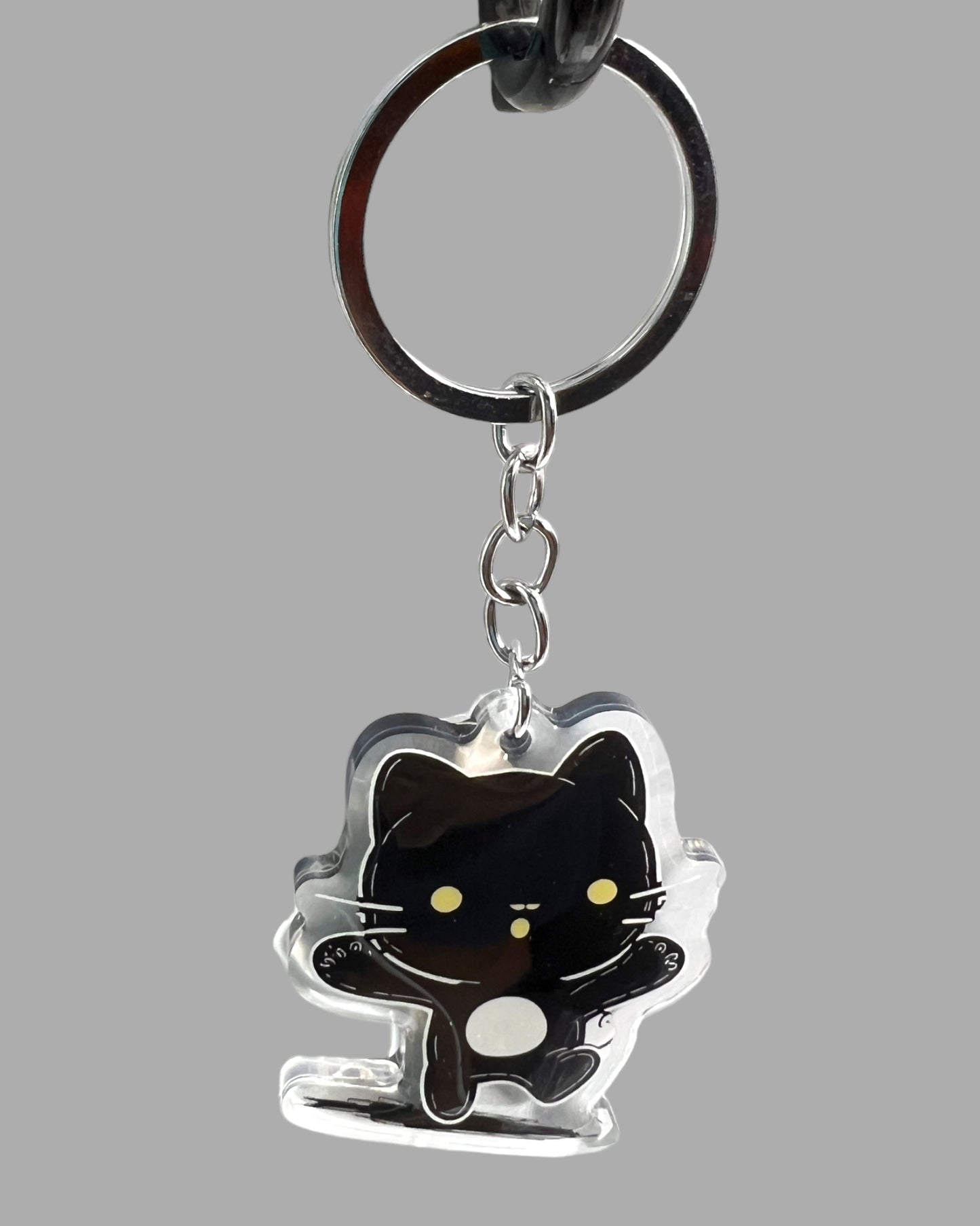 Cartoon style munchkin short legged Cat Acrylic Keychain