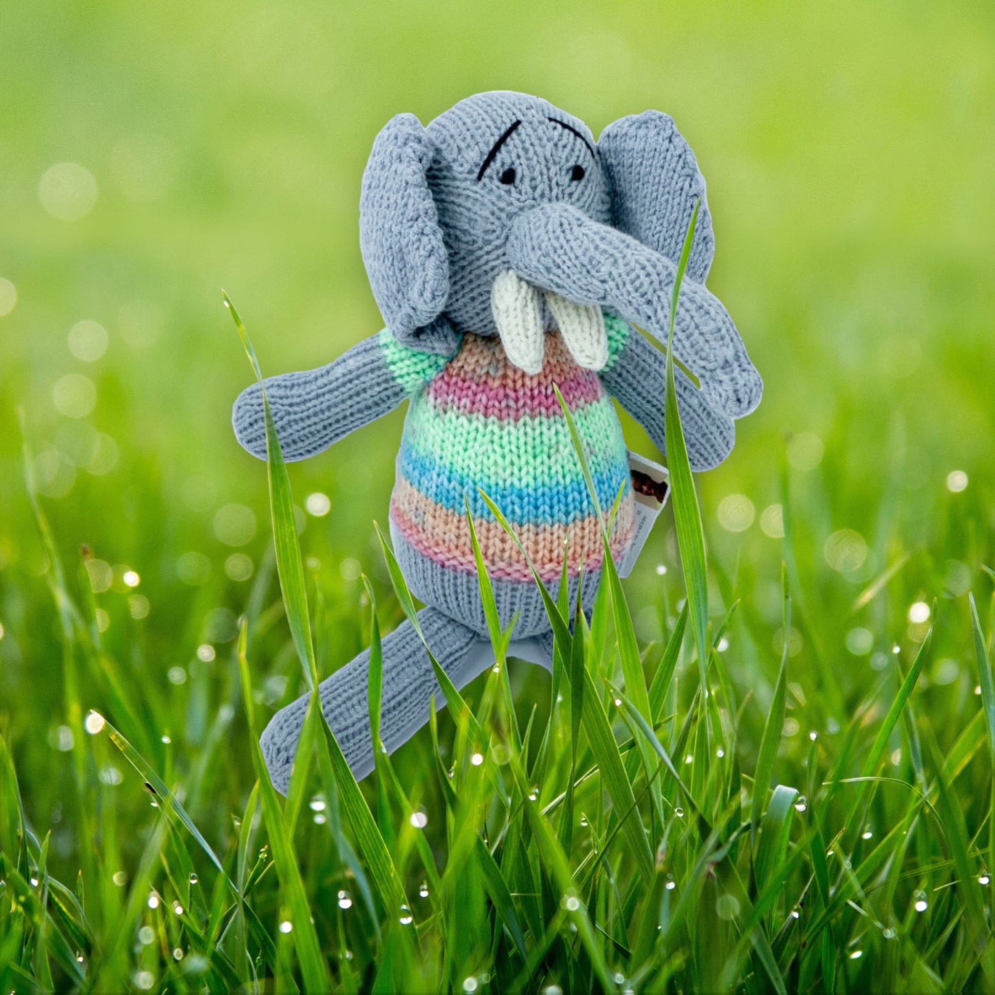 Jumbo Elephant Handmade Crochet stuffed Doll for Montessori Play, Nursery Decor, and Baby Shower Gifts . Granddaughter, niece, nephew & grandson