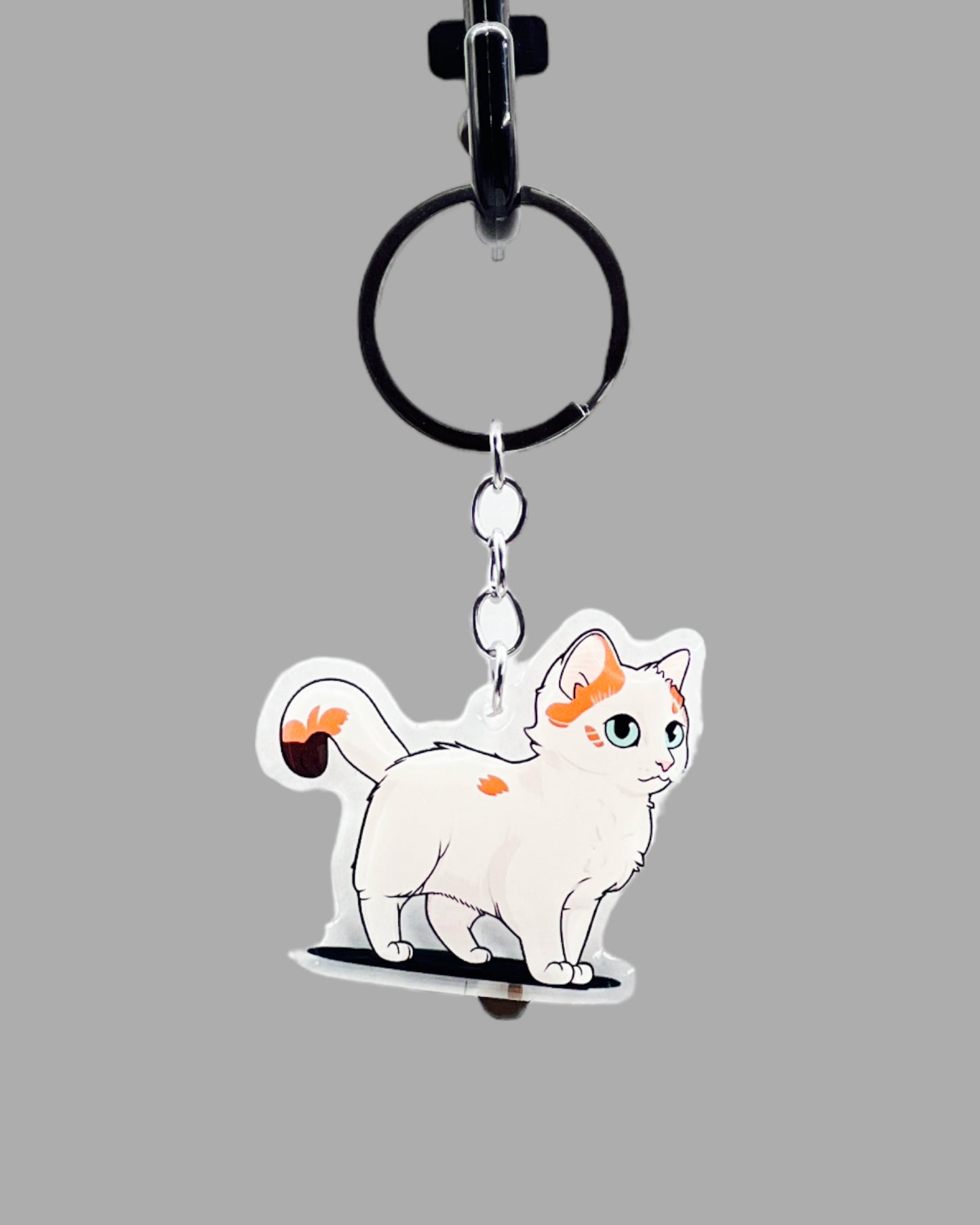 Norwegian Forest Cat Acrylic keychain, Cute kawaii memorial ornament, pet portrait charm gift  backpack fob, dad car décor, first day of school gift