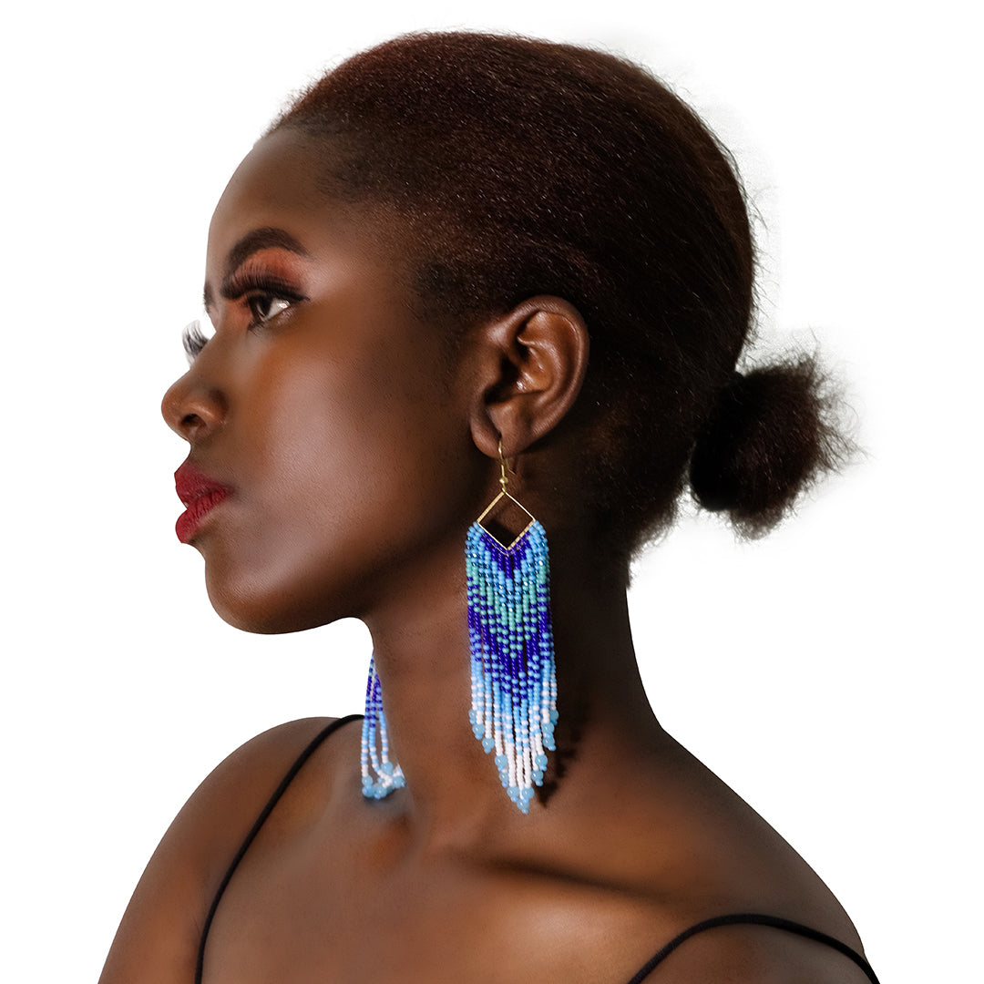 Handcrafted Beaded Fringe Earrings: Drop Dangle Style, Ideal for Summer, Weddings, and Special Gifts for Bridesmaids, Best Friends, and mothers