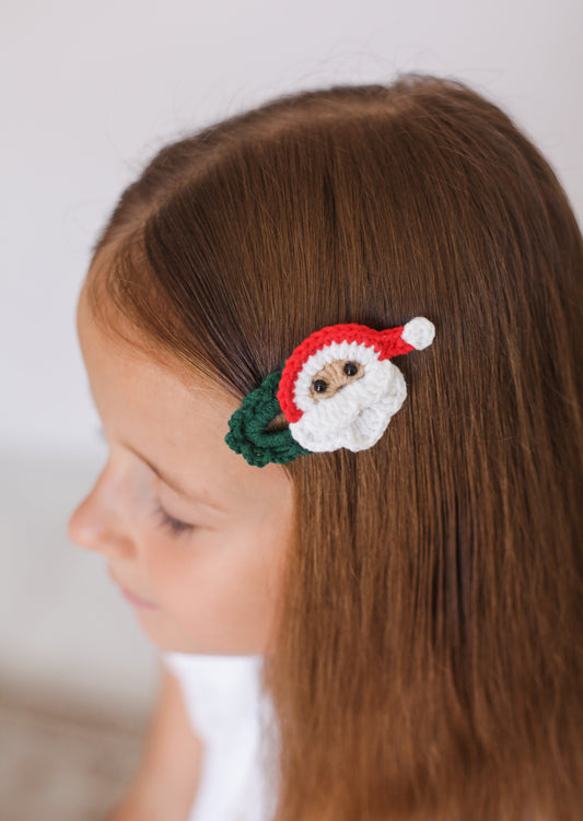 Christmas Trendy Girls' Gifts : Crochet Hair Clips . Accessories for Teens, Granddaughters, Newborn Girl Outfits, with Embroidery Designs