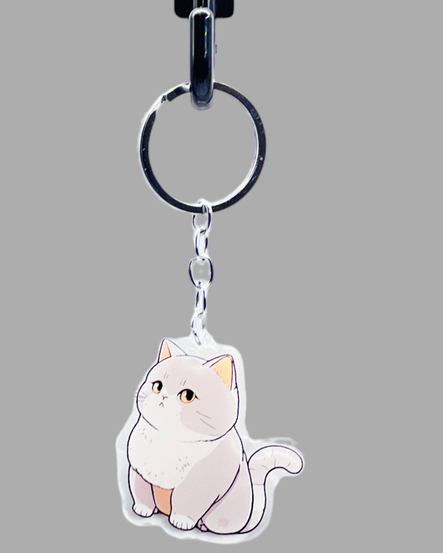 Korat Cat Acrylic keychain, Cute kawaii memorial ornament, pet portrait charm gift  backpack fob, dad car décor, first day of school gift