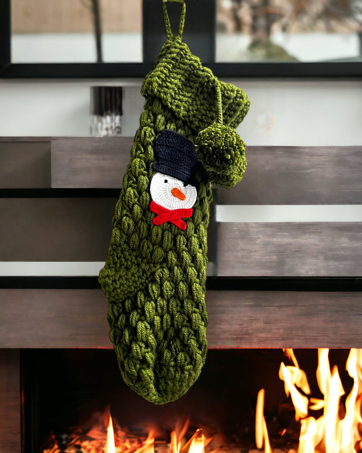 Green  Snowman  Christmas Stocking