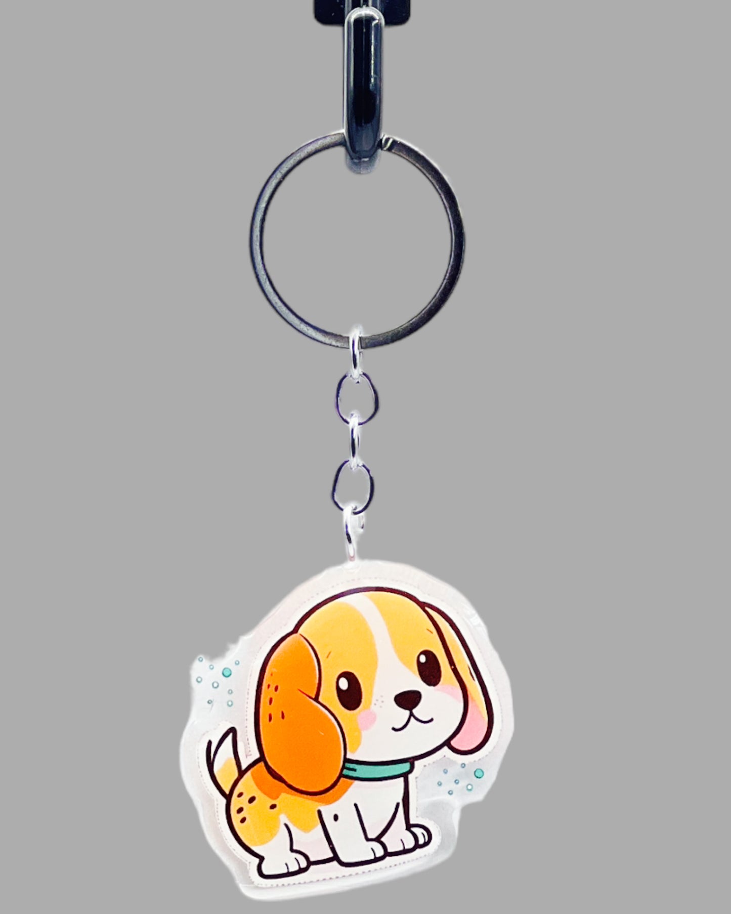 Beagle Dog Acrylic keychain Cute kawaii memorial ornament, pet portrait charm gift  backpack photo fob, dad car décor, first day of school