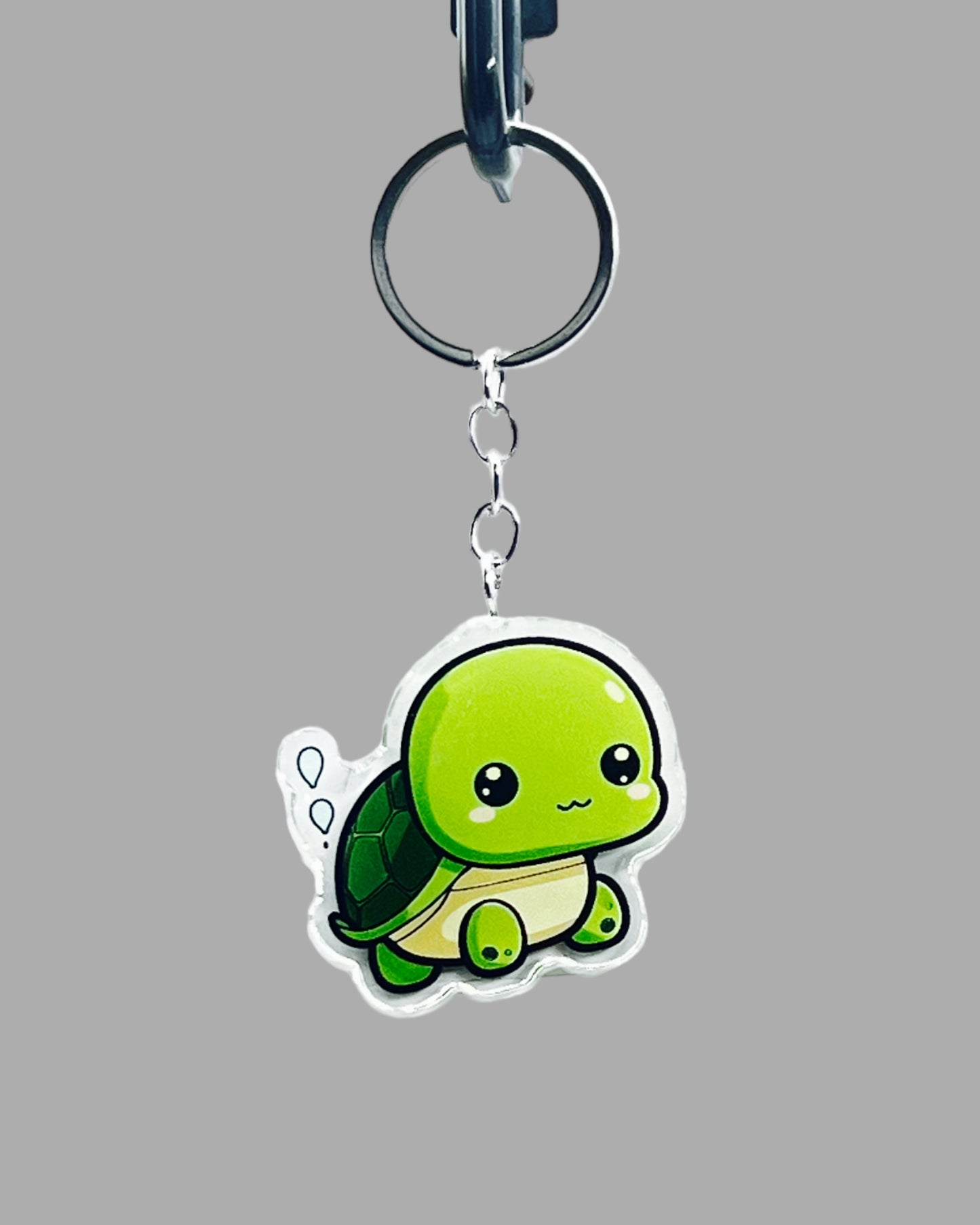 Turtle Acrylic keychain, Wildlife Cute kawaii memorial ornament, pet portrait charm, backpack fob, dad car décor, stocking stuffer