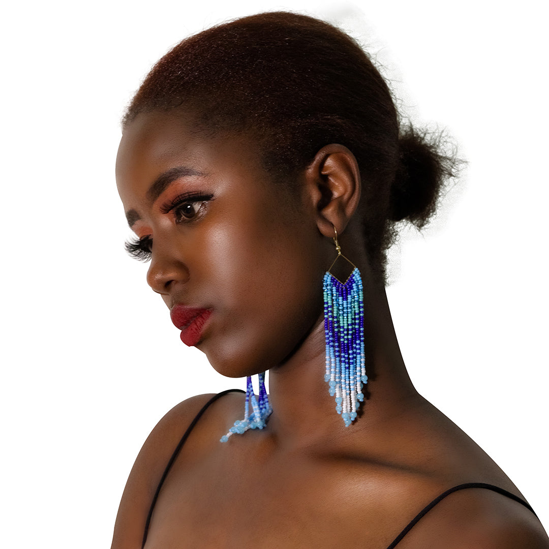 Handcrafted Beaded Fringe Earrings: Drop Dangle Style, Ideal for Summer, Weddings, and Special Gifts for Bridesmaids, Best Friends, and mothers