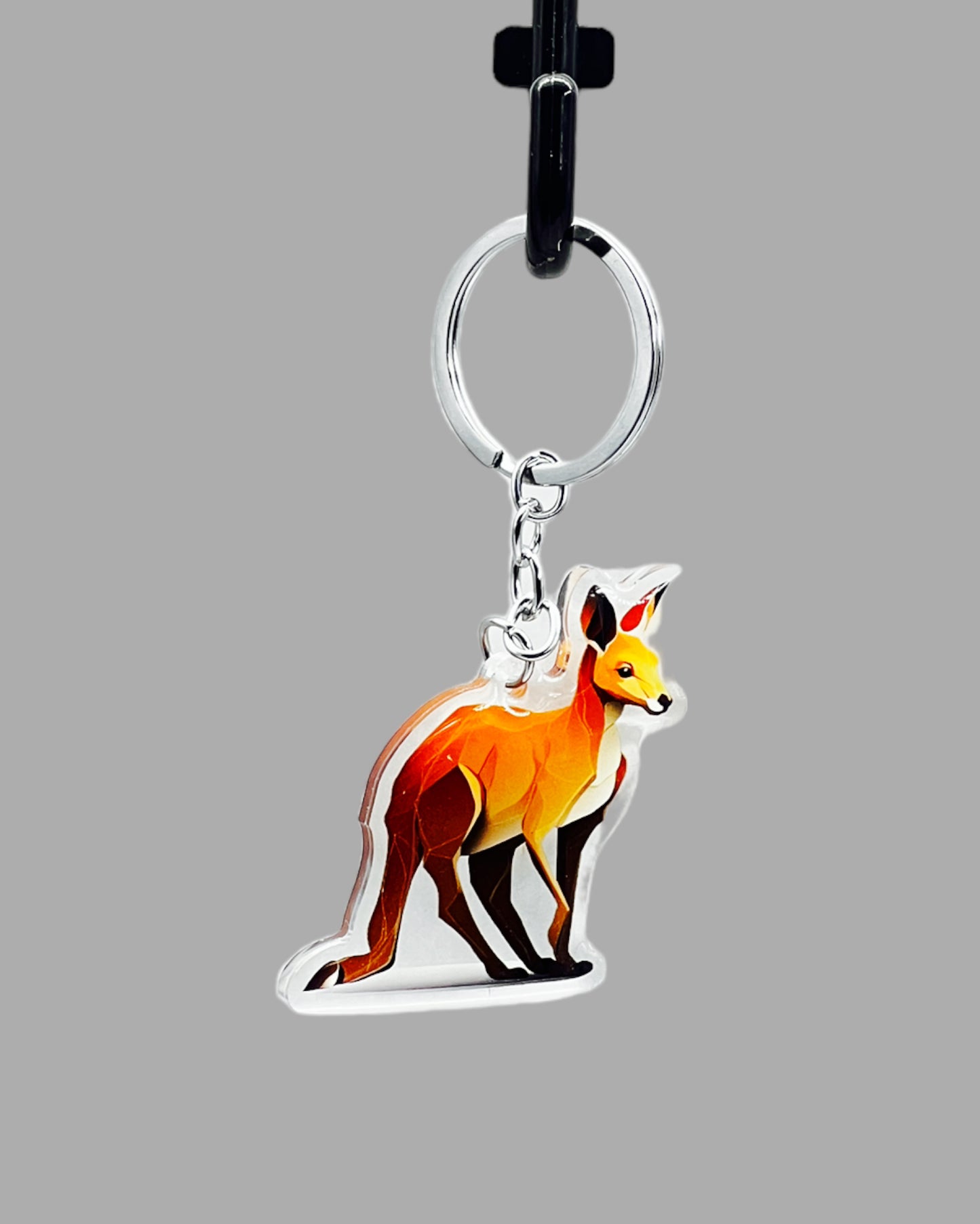 Kangaroo Acrylic keychain, wildlife Jellyfish Acrylic Keychain, Wildlife Cute kawaii memorial ornament, pet portrait charm gift  backpack fob, dad car décor, first day of school gift