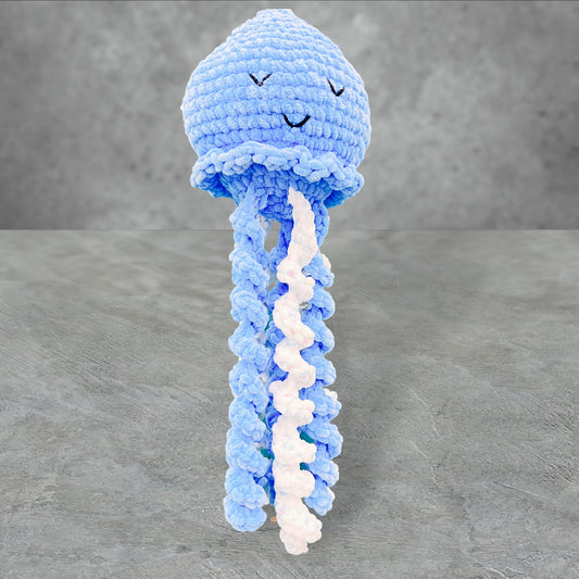 Jellyfish Handmade Crochet stuffed Doll for Montessori Play, Nursery Decor, and Baby Shower Gifts . Granddaughter, niece, nephew & grandson