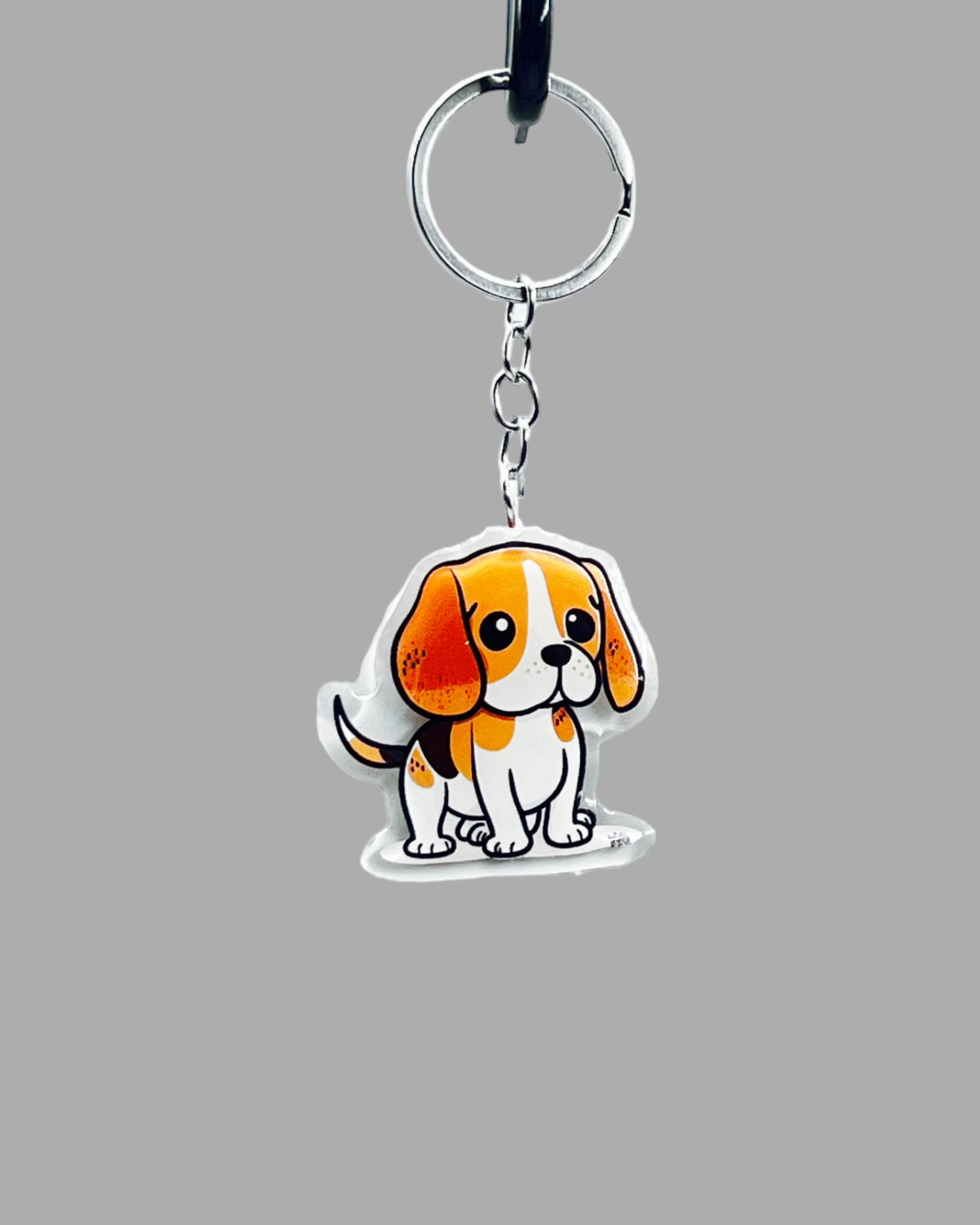 Beagle Dog Acrylic keychain Cute kawaii memorial ornament, pet portrait charm gift  backpack photo fob, dad car décor, first day of school