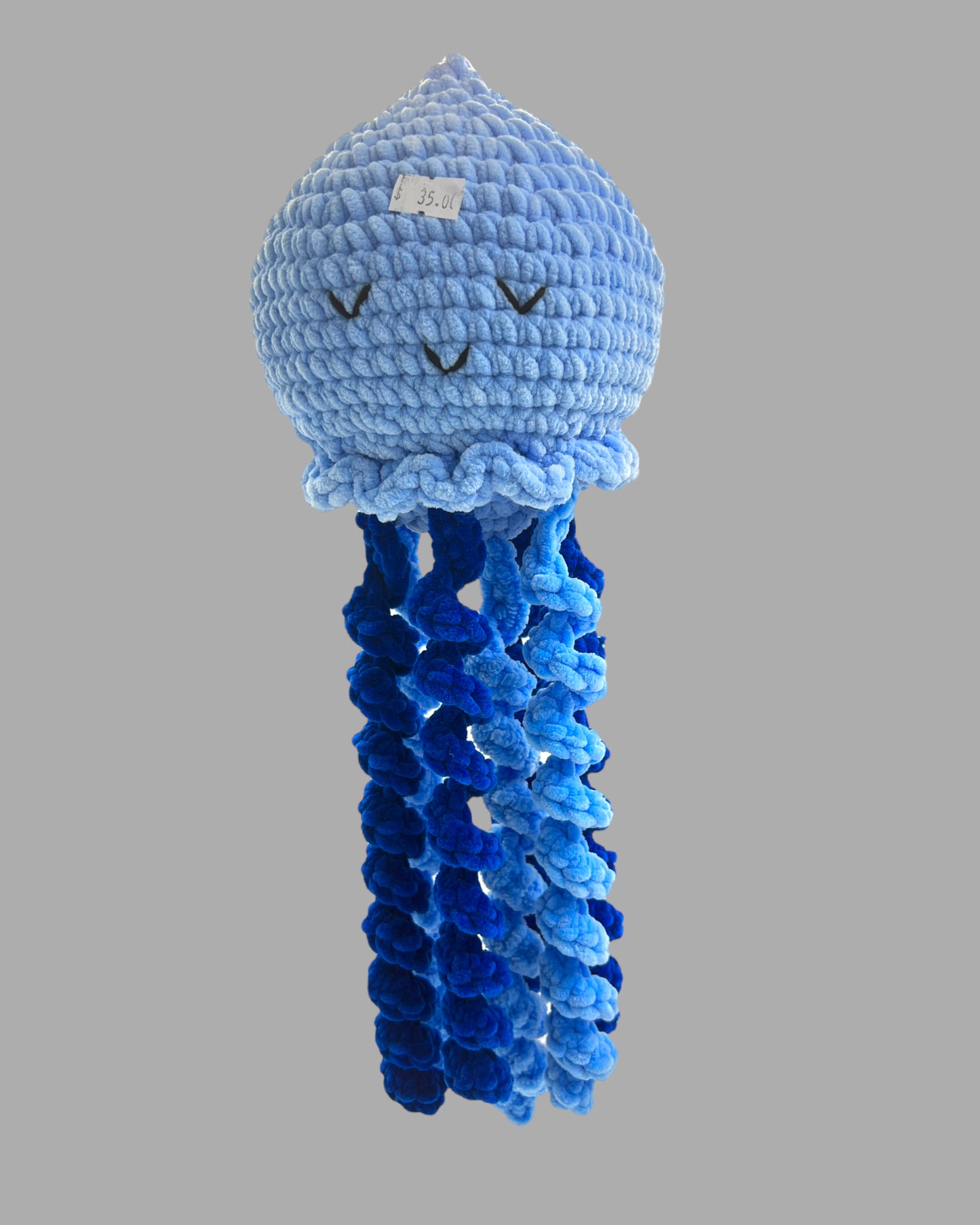 Jellyfish Handmade Crochet stuffed Doll for Montessori Play, Nursery Decor, and Baby Shower Gifts . Granddaughter, niece, nephew & grandson