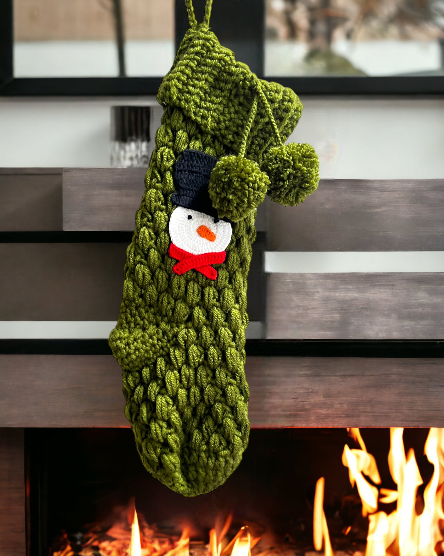 Green  Snowman  Christmas Stocking