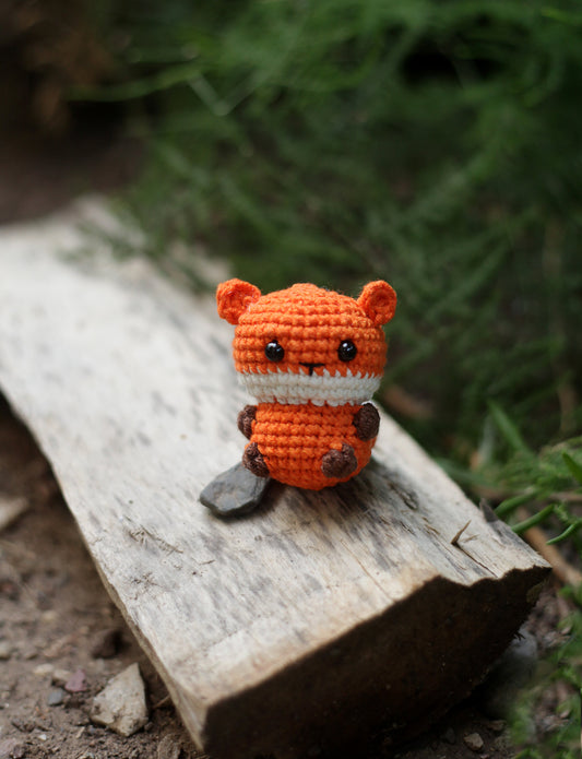 Fox Crochet Miniature Doll .  Perfect Sensory Fidget Toy . Car and Office Desk Decor . Pocket Hug, Cute DIY Baby Mobile and Stocking Stuffer