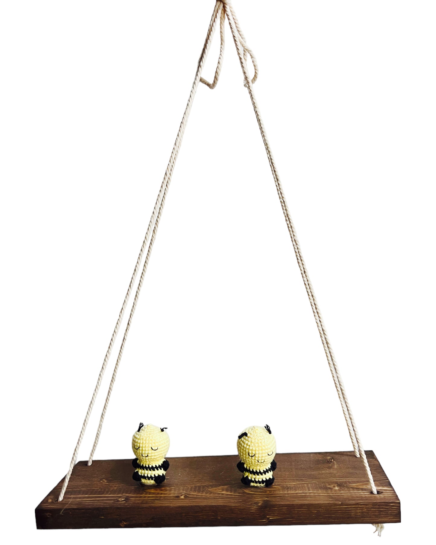 Bees on a swing  Hanging Wall Shelf