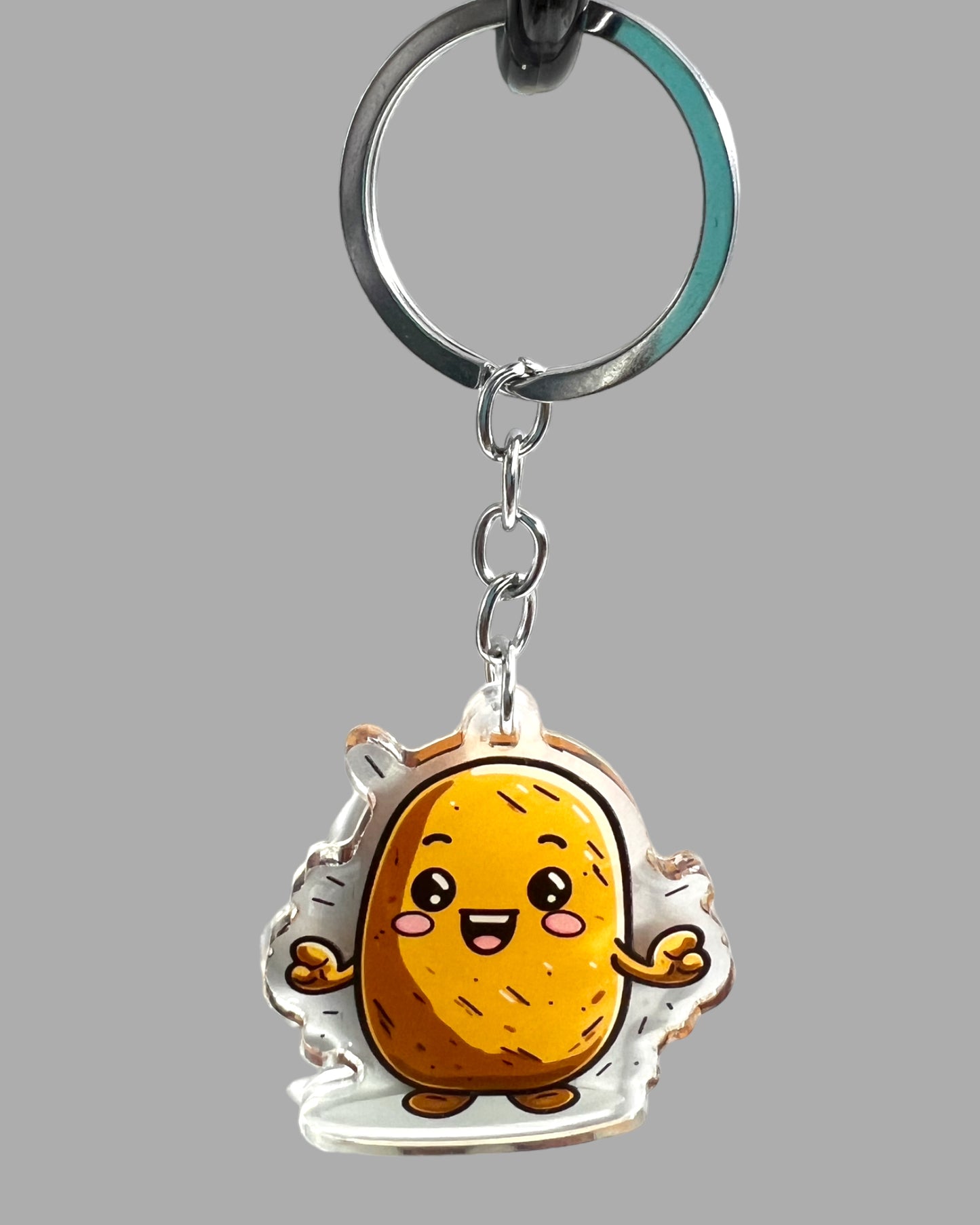 Potato Acrylic Keychain, Cute kawaii memorial ornament, pet portrait charm, backpack fob, dad car décor, stocking stuffer, birthday gift, Other