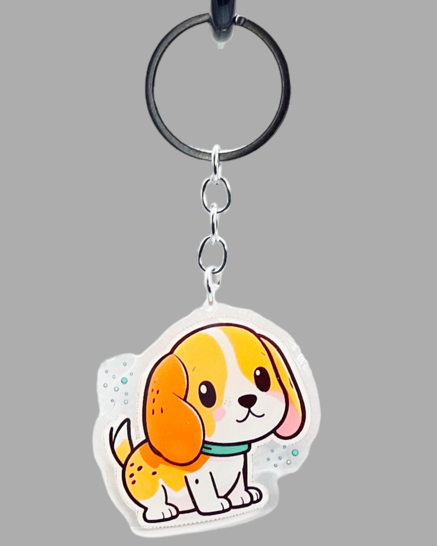 Beagle Dog Acrylic keychain Cute kawaii memorial ornament, pet portrait charm gift  backpack photo fob, dad car décor, first day of school