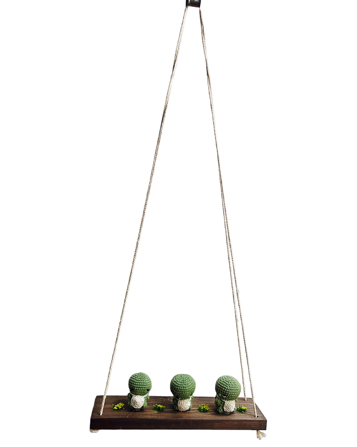 Turtles on a swing  Hanging Wall Shelf