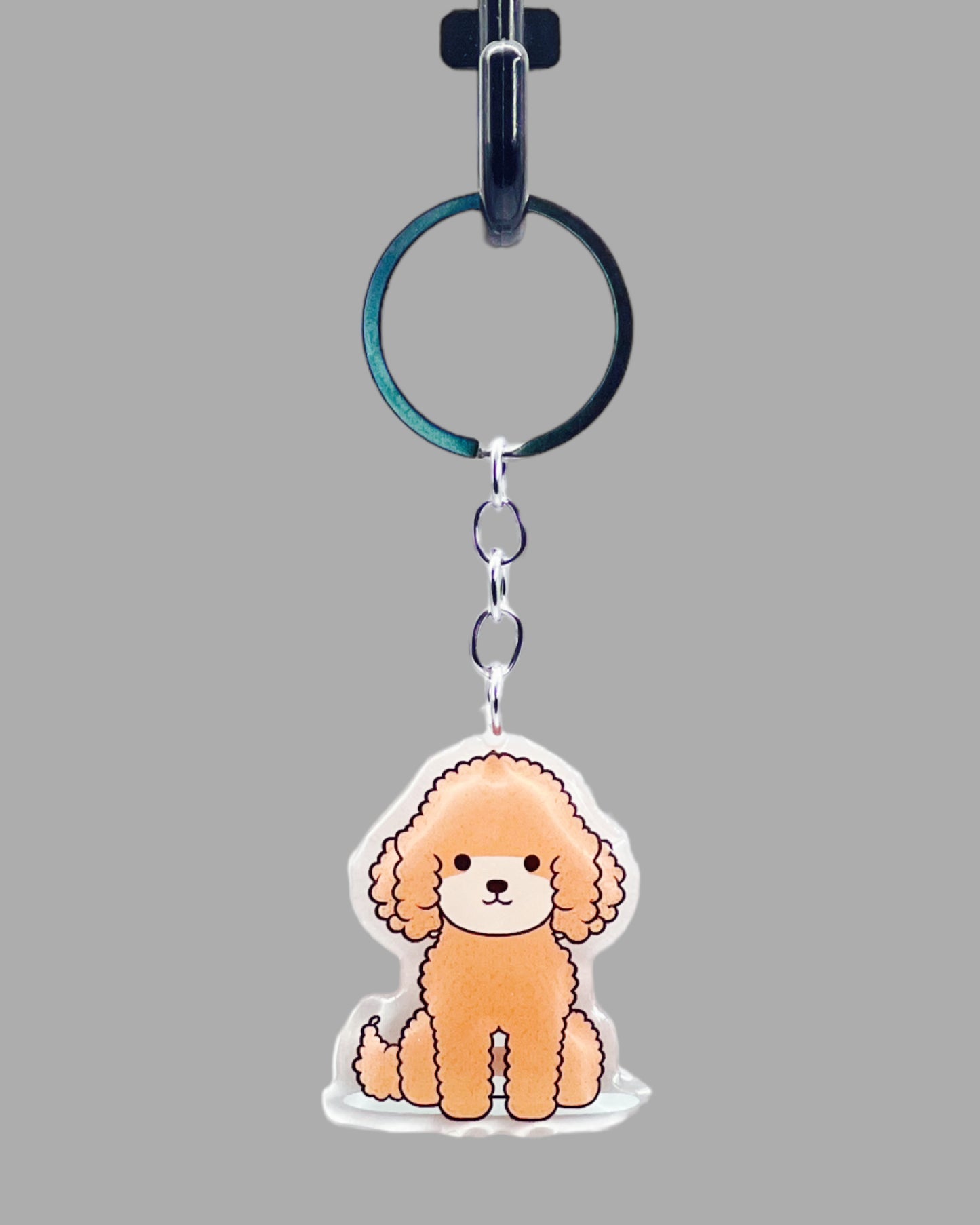 Standard Poodle Dog Acrylic Keychain, Cute kawaii memorial ornament, pet portrait charm gift, backpack fob, dad car décor, dog mom gift