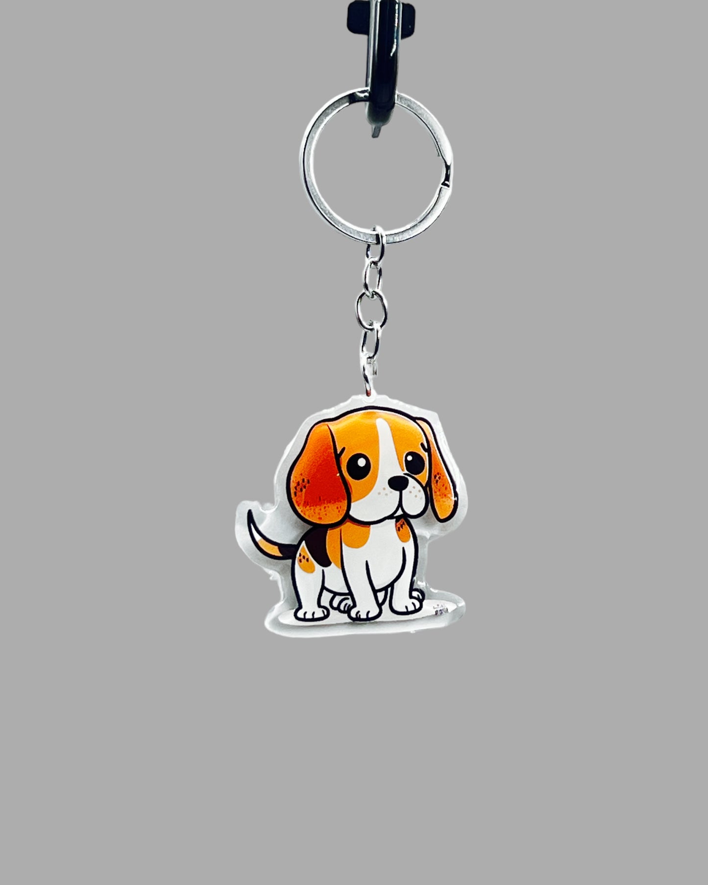 Beagle Dog Acrylic keychain Cute kawaii memorial ornament, pet portrait charm gift  backpack photo fob, dad car décor, first day of school