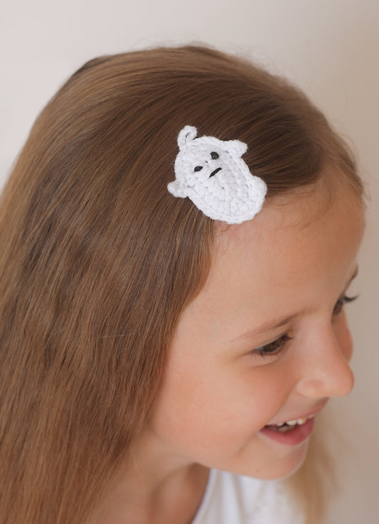 Trendy Girls' Gifts : Crochet Hair Clips . Barrettes for Teens, Granddaughters, Newborn Girl Outfits, with Embroidery Designs