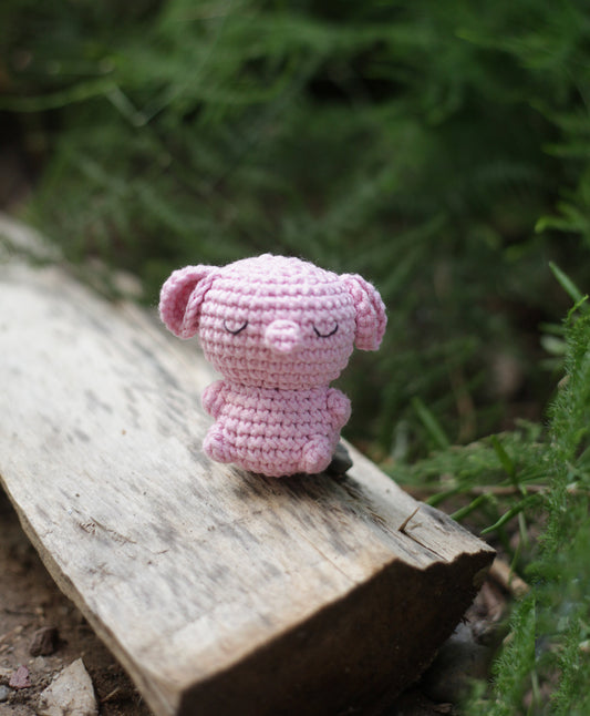 Elephant Christmas Crochet ornament  Amigurumi . Cute Desk Decor Toy, Baby's First Nativity, Stocking Stuffer, Unique Festive Decor