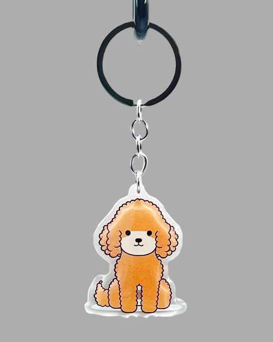 Standard Poodle Dog Acrylic Keychain, Cute kawaii memorial ornament, pet portrait charm gift, backpack fob, dad car décor, dog mom gift