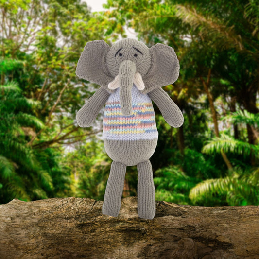 Jumbo Elephant Handmade Crochet stuffed Doll for Montessori Play, Nursery Decor, and Baby Shower Gifts . Granddaughter, niece, nephew & grandson