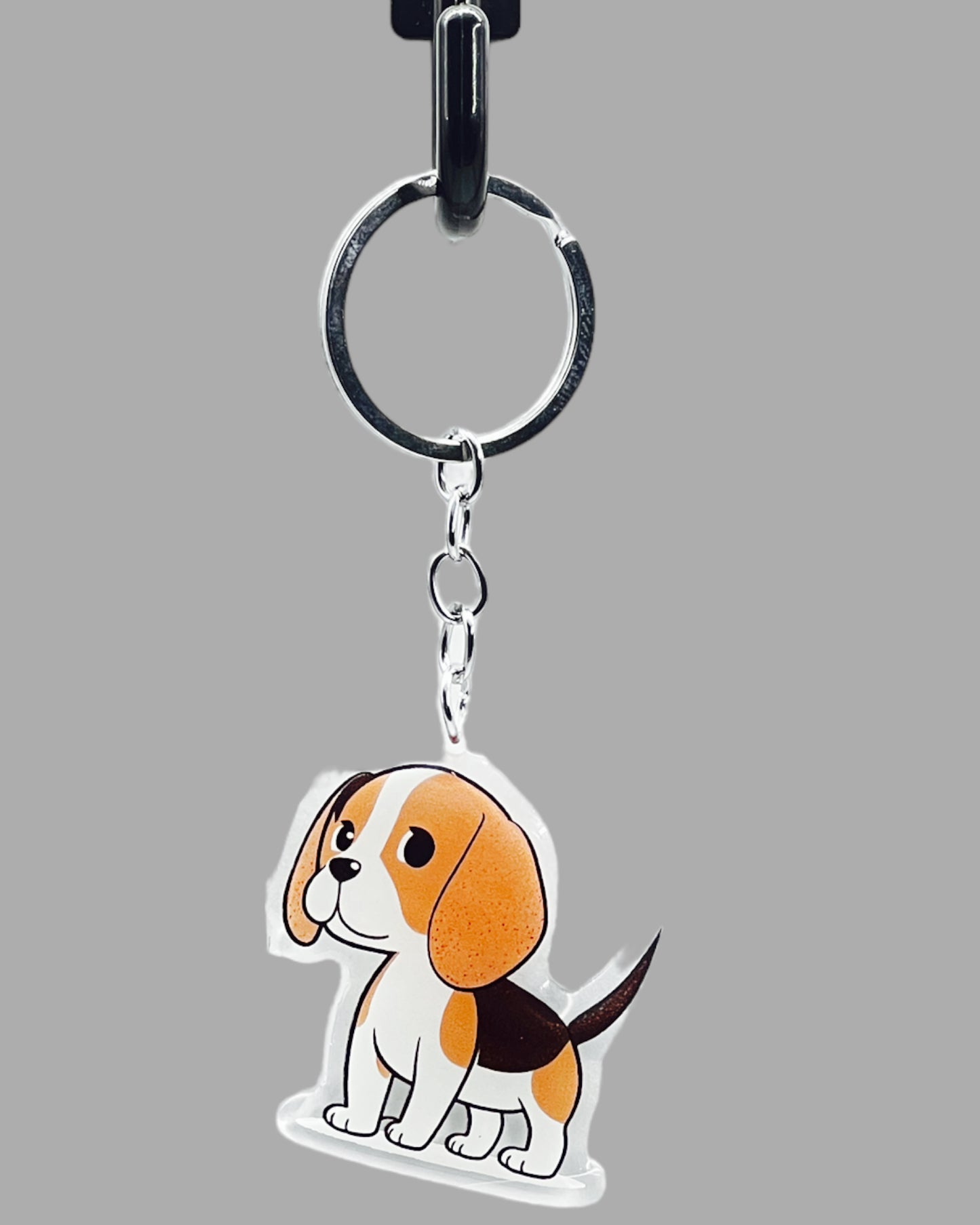 Beagle Dog Acrylic keychain Cute kawaii memorial ornament, pet portrait charm gift  backpack photo fob, dad car décor, first day of school