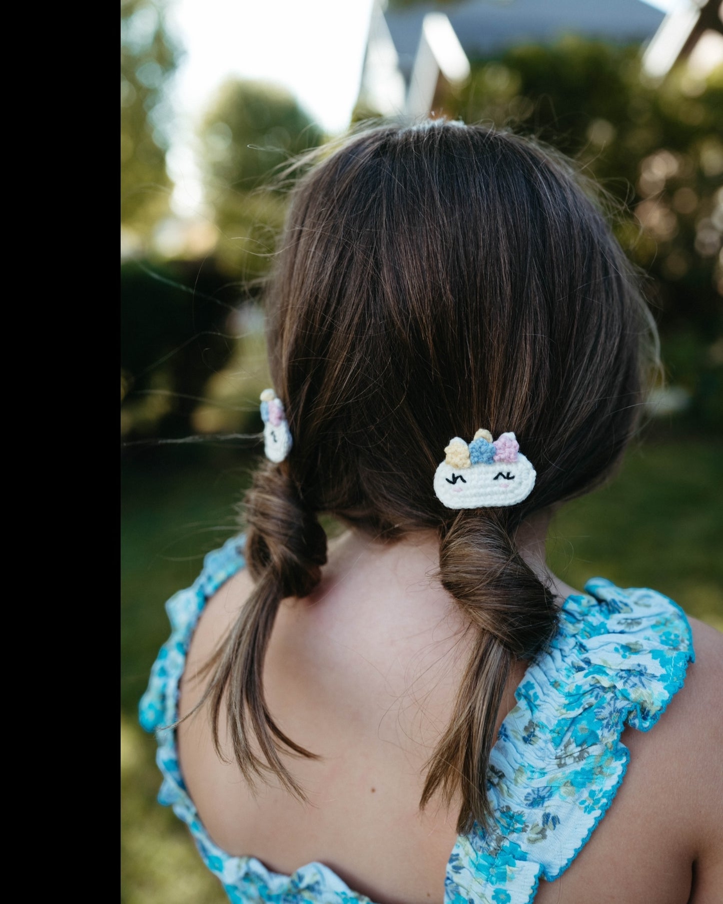 Crochet Trim Snap Hair Clips, Hair barrettes for kids