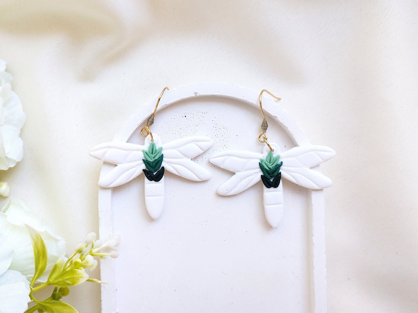 Dragonfly polymer clay earrings cute minimalist nature girls earrings, birthday gift for best friend, Christmas gift or stocking stuffer for her