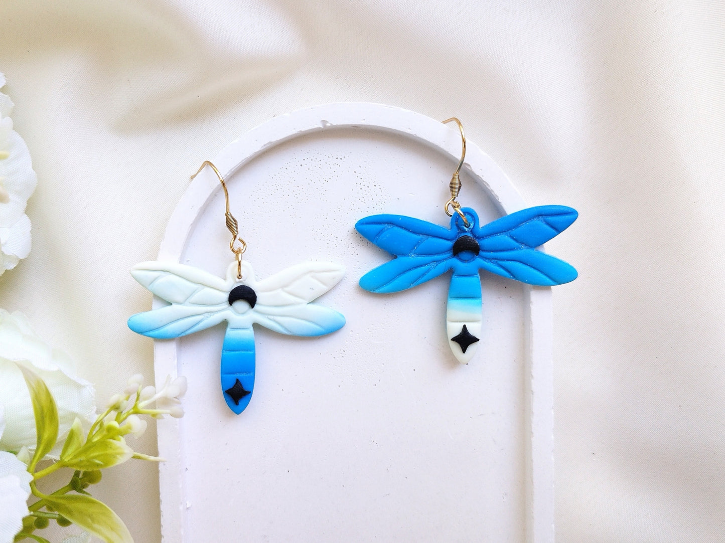 Dragonfly polymer clay earrings cute minimalist nature girls earrings, birthday gift for best friend, Christmas gift or stocking stuffer for her