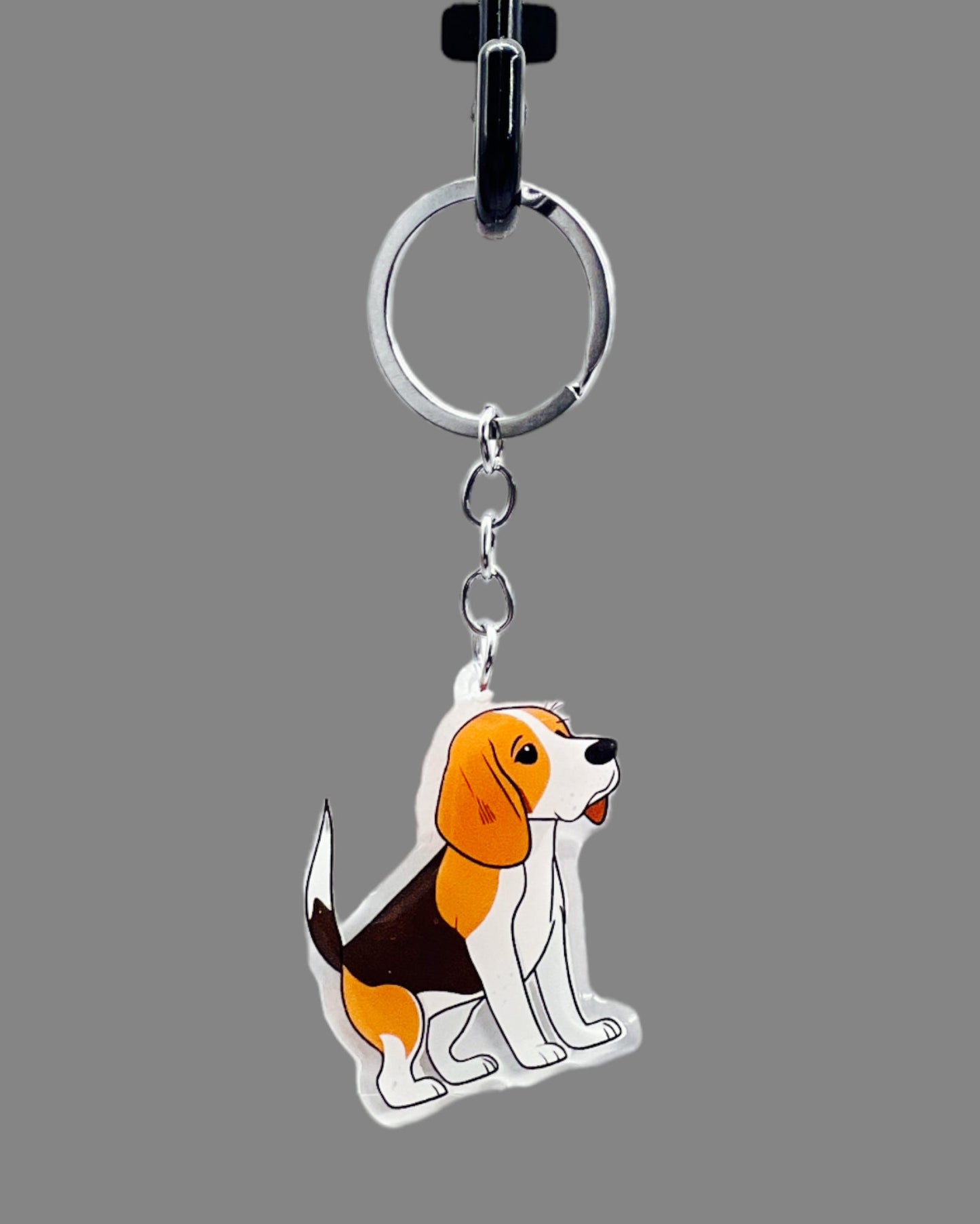 Beagle Dog Acrylic keychain Cute kawaii memorial ornament, pet portrait charm gift  backpack photo fob, dad car décor, first day of school