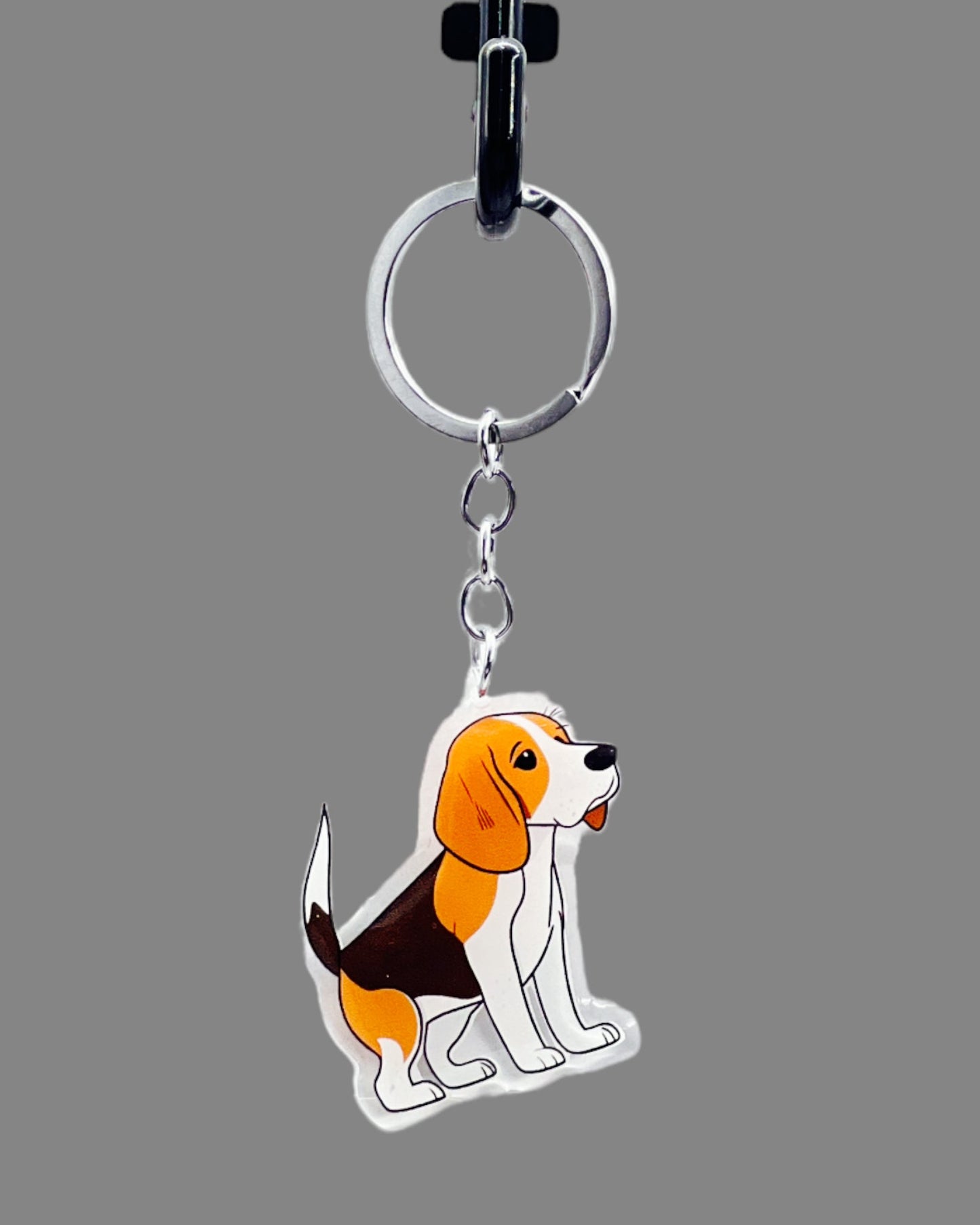 Beagle Dog Acrylic keychain Cute kawaii memorial ornament, pet portrait charm gift  backpack photo fob, dad car décor, first day of school