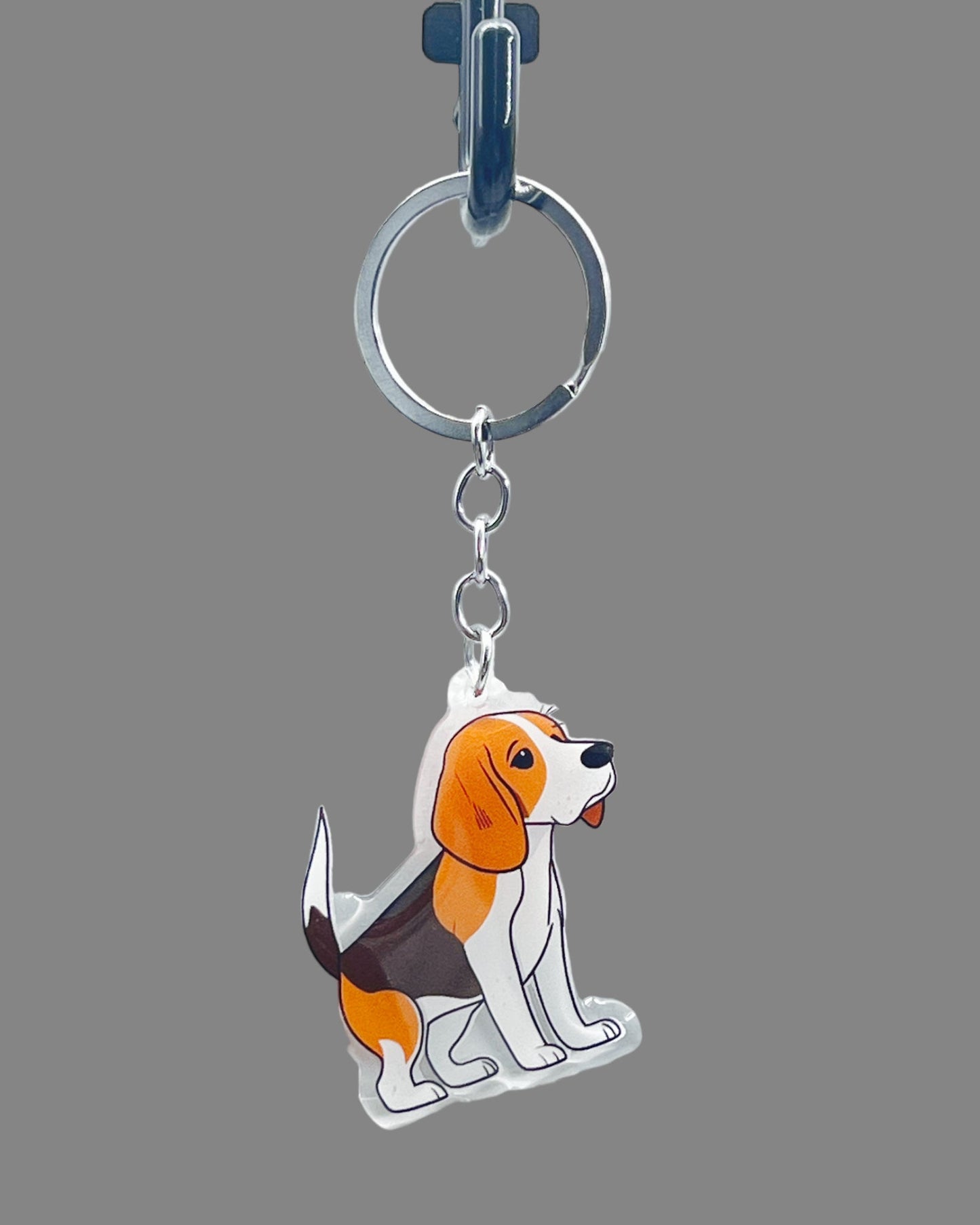 Beagle Dog Acrylic keychain Cute kawaii memorial ornament, pet portrait charm gift  backpack photo fob, dad car décor, first day of school